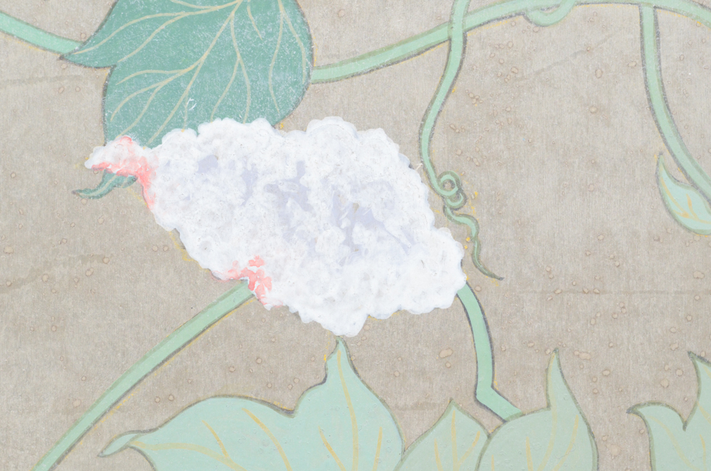 Chinese Style Painting on Board of Vines