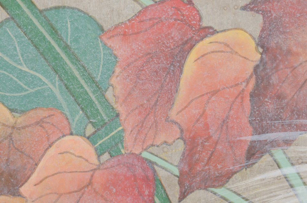 Chinese Style Painting on Board of Vines