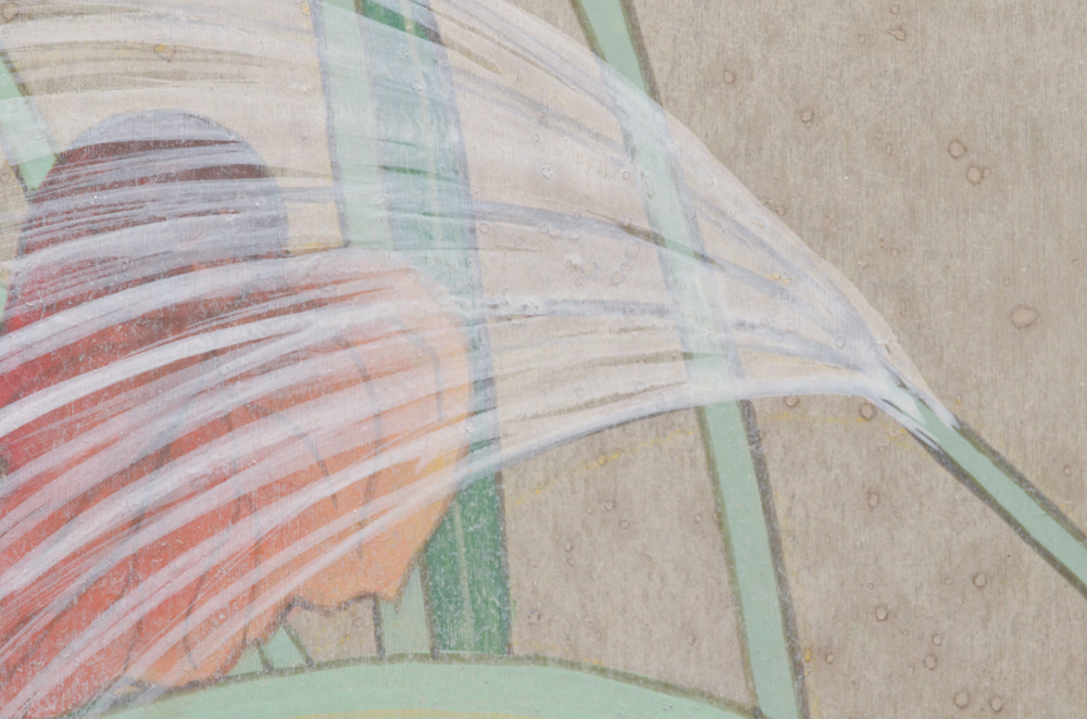 Chinese Style Painting on Board of Vines