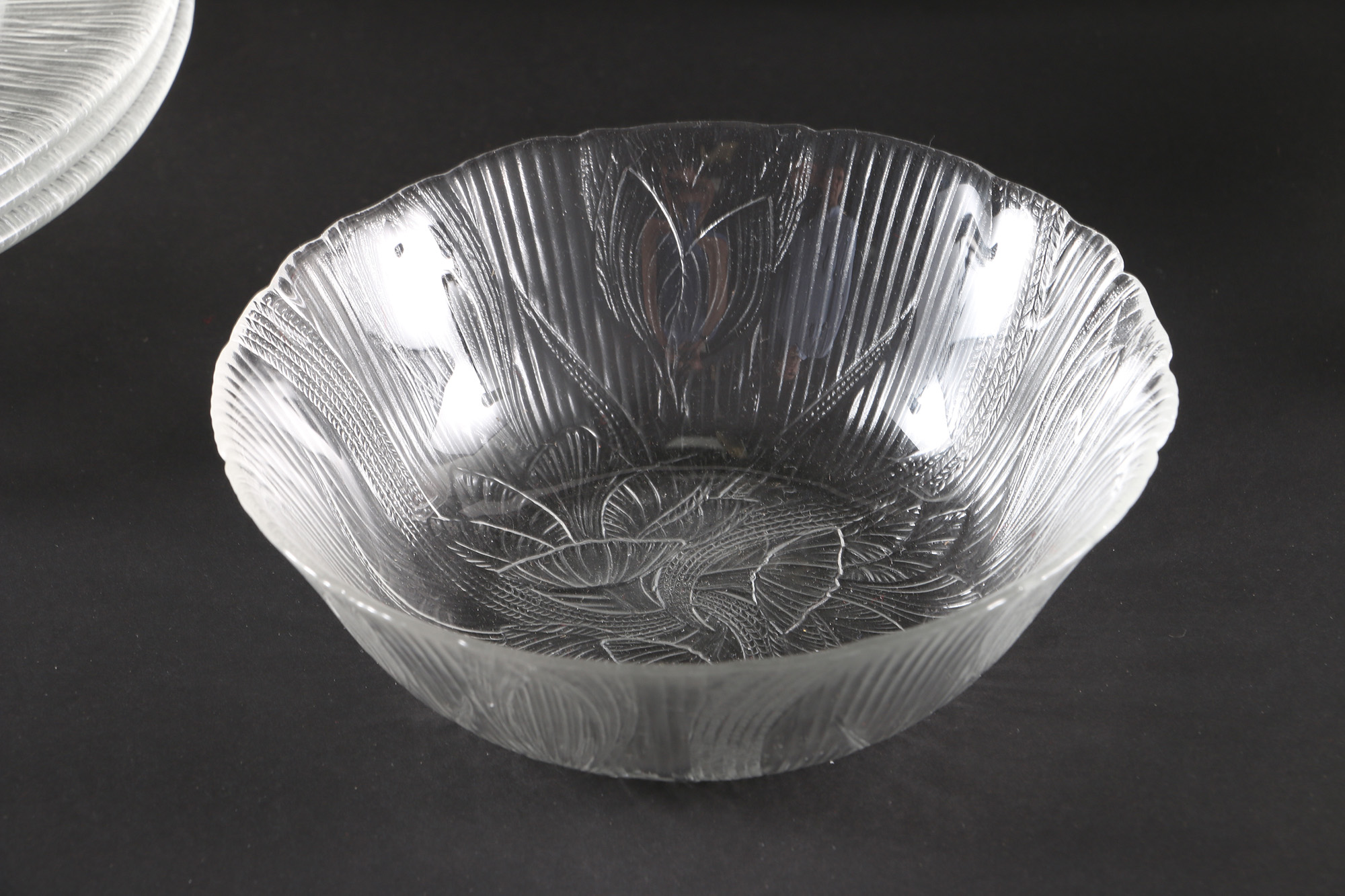 Reeded Glass Dish Set