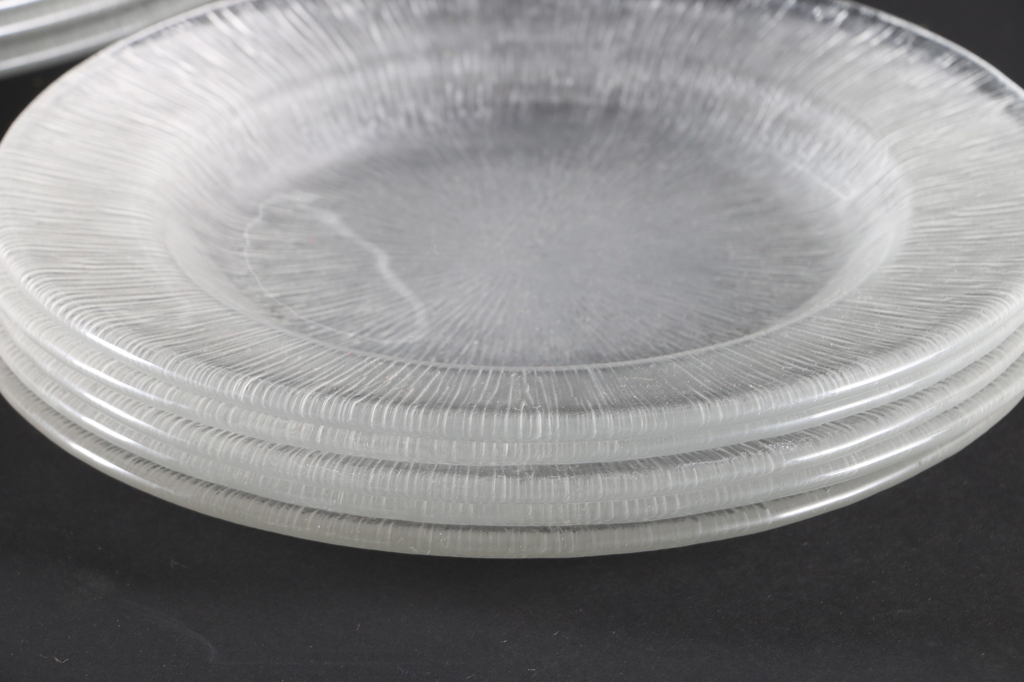 Reeded Glass Dish Set
