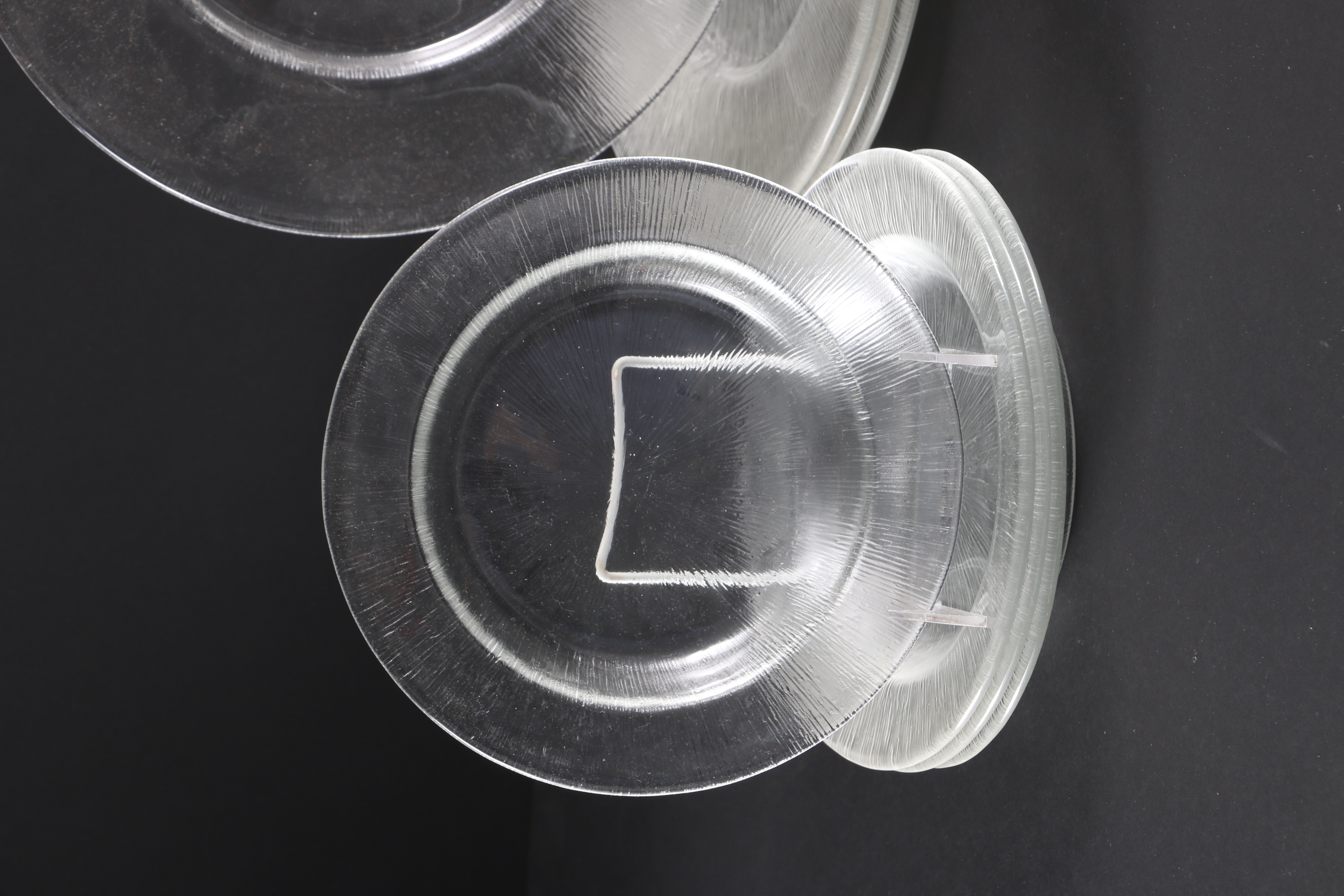 Reeded Glass Dish Set