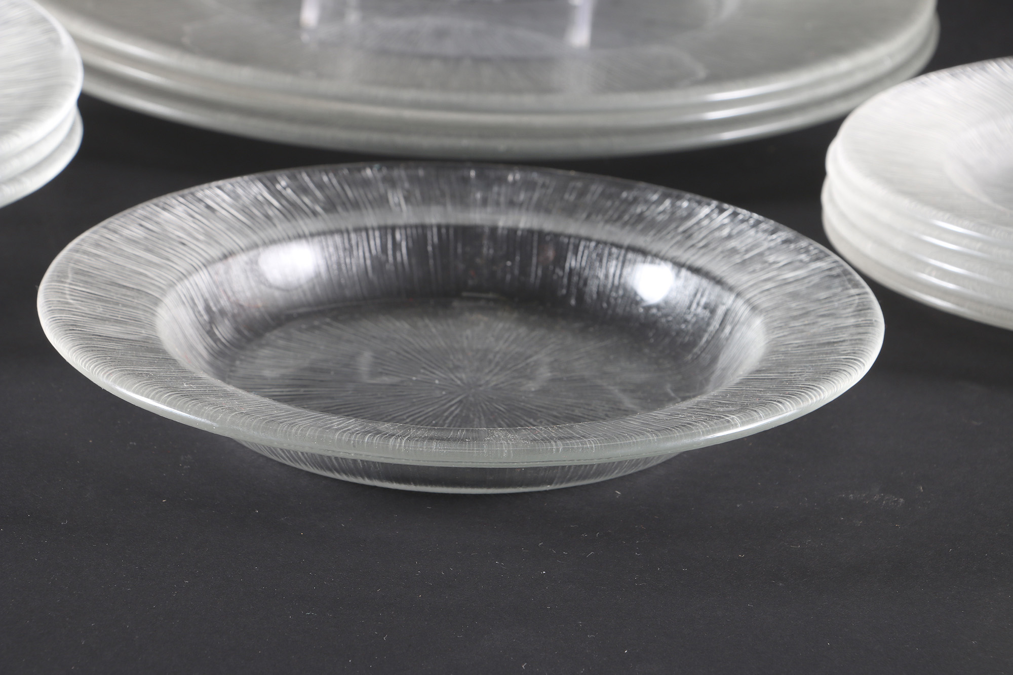 Reeded Glass Dish Set