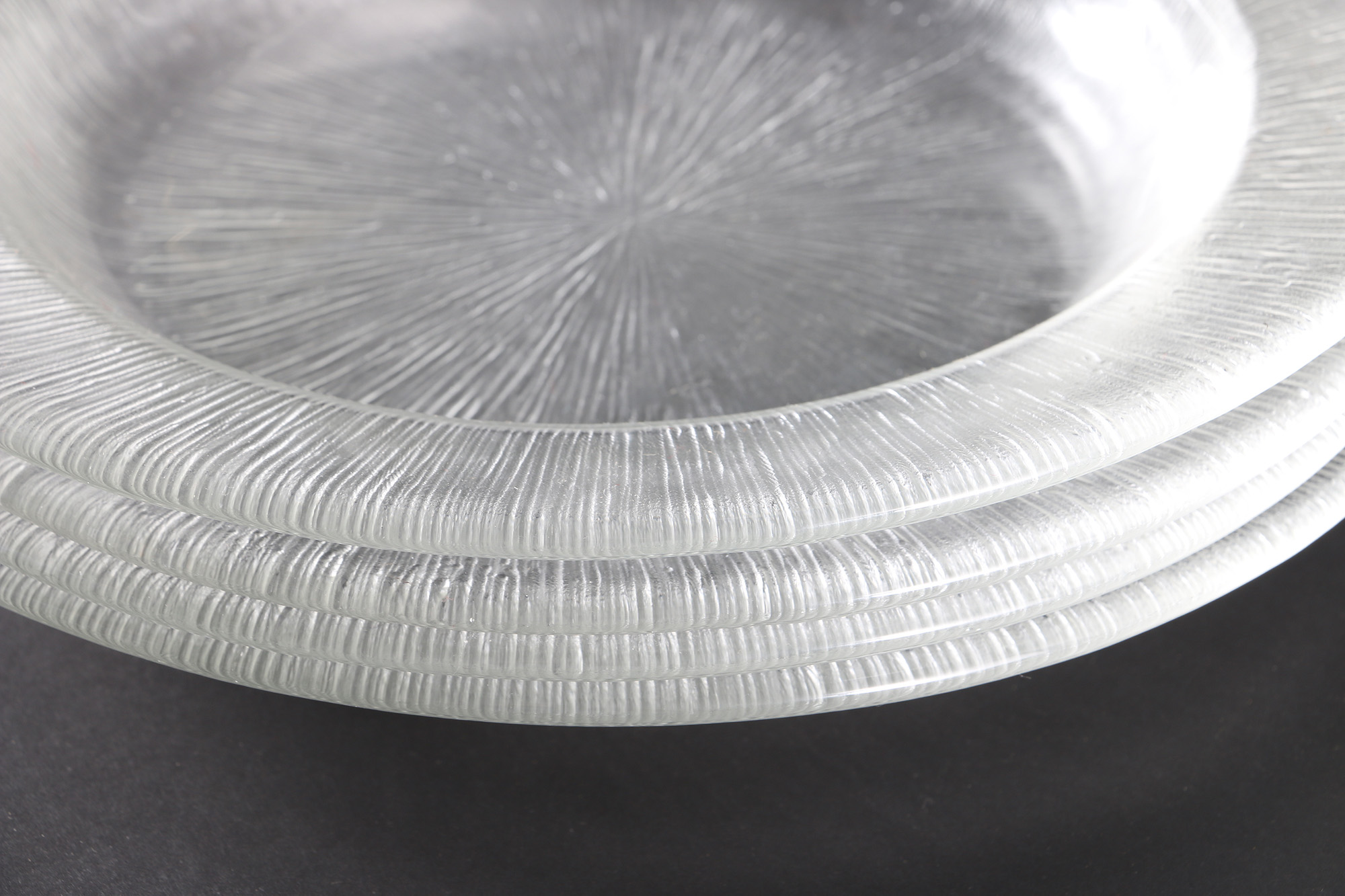 Reeded Glass Dish Set