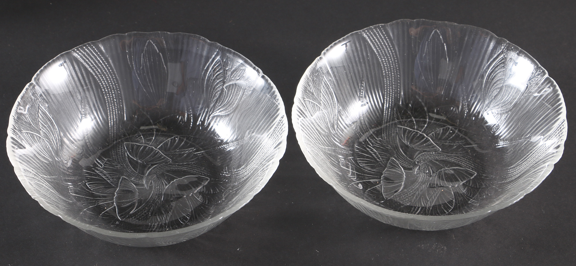 Reeded Glass Dish Set