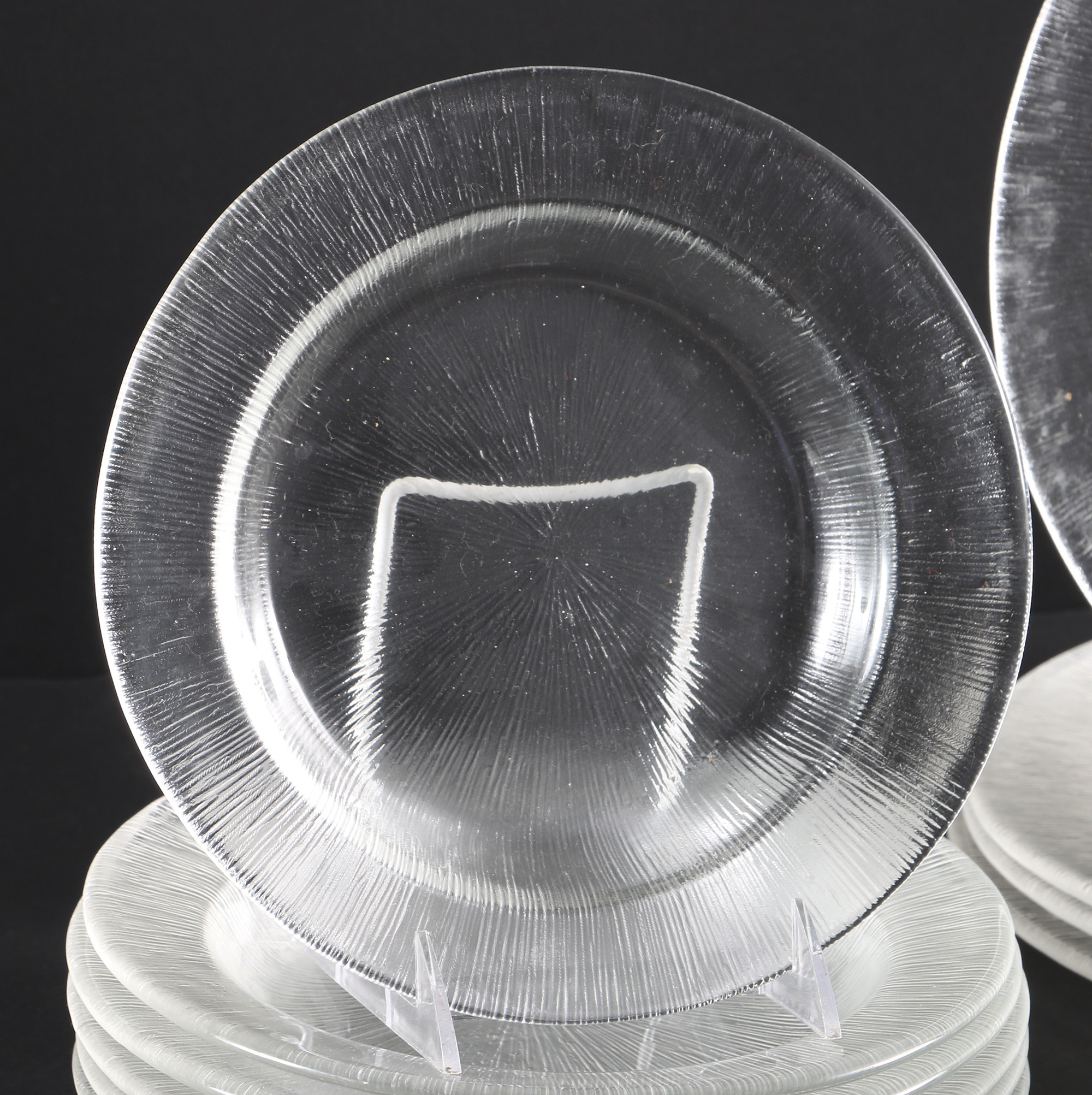 Reeded Glass Dish Set