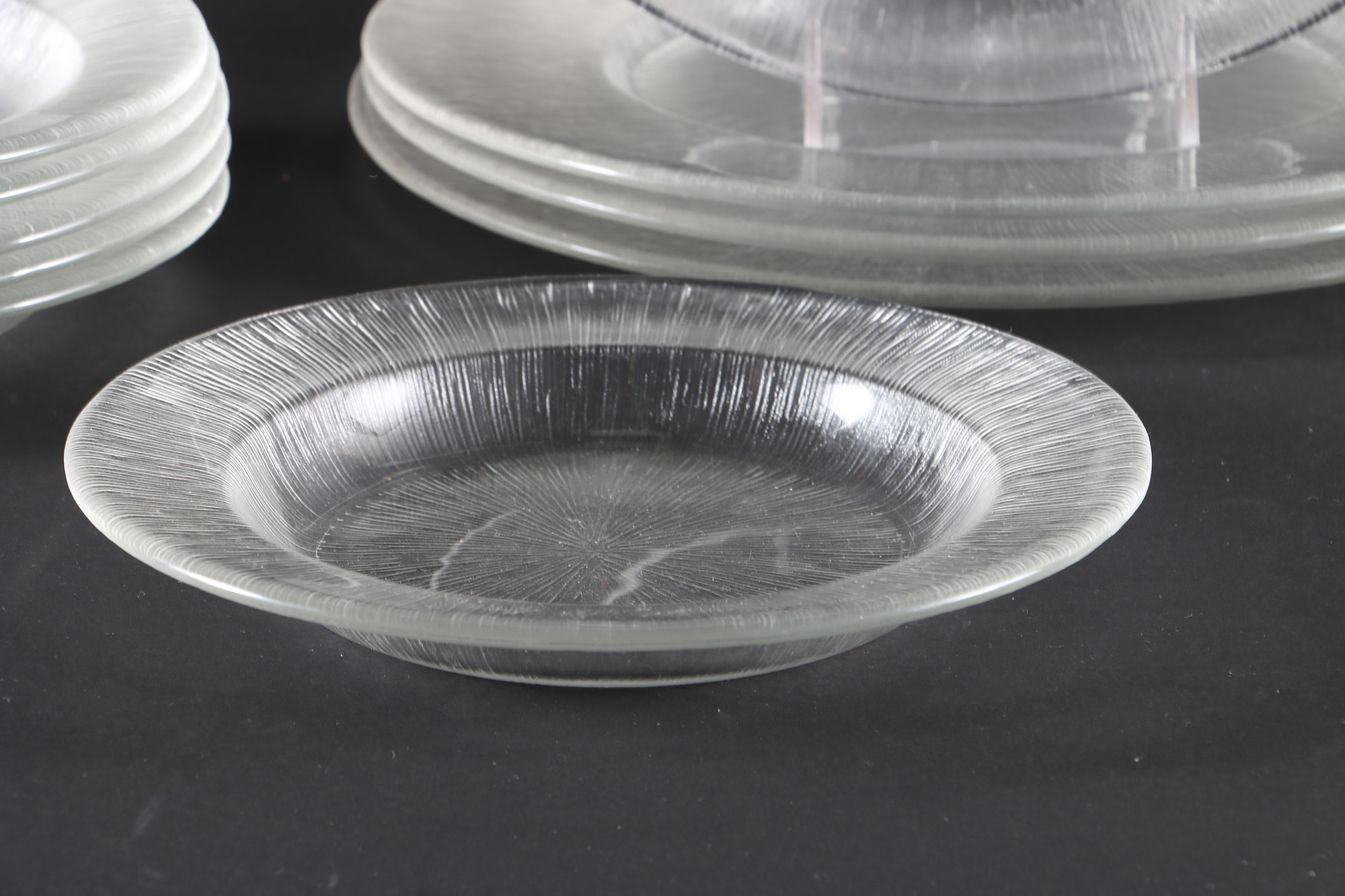 Reeded Glass Dish Set