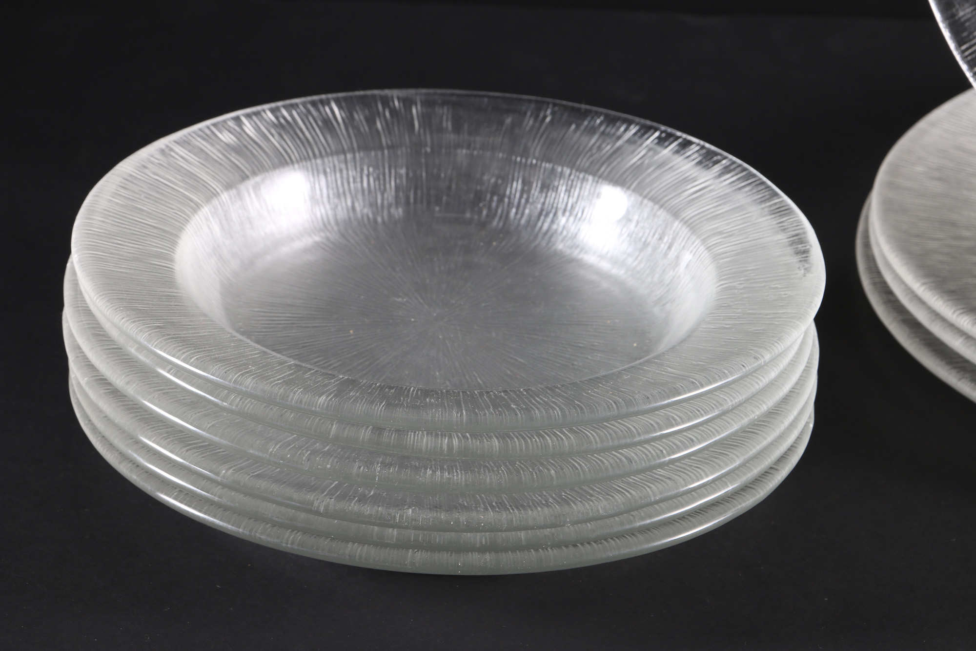 Reeded Glass Dish Set