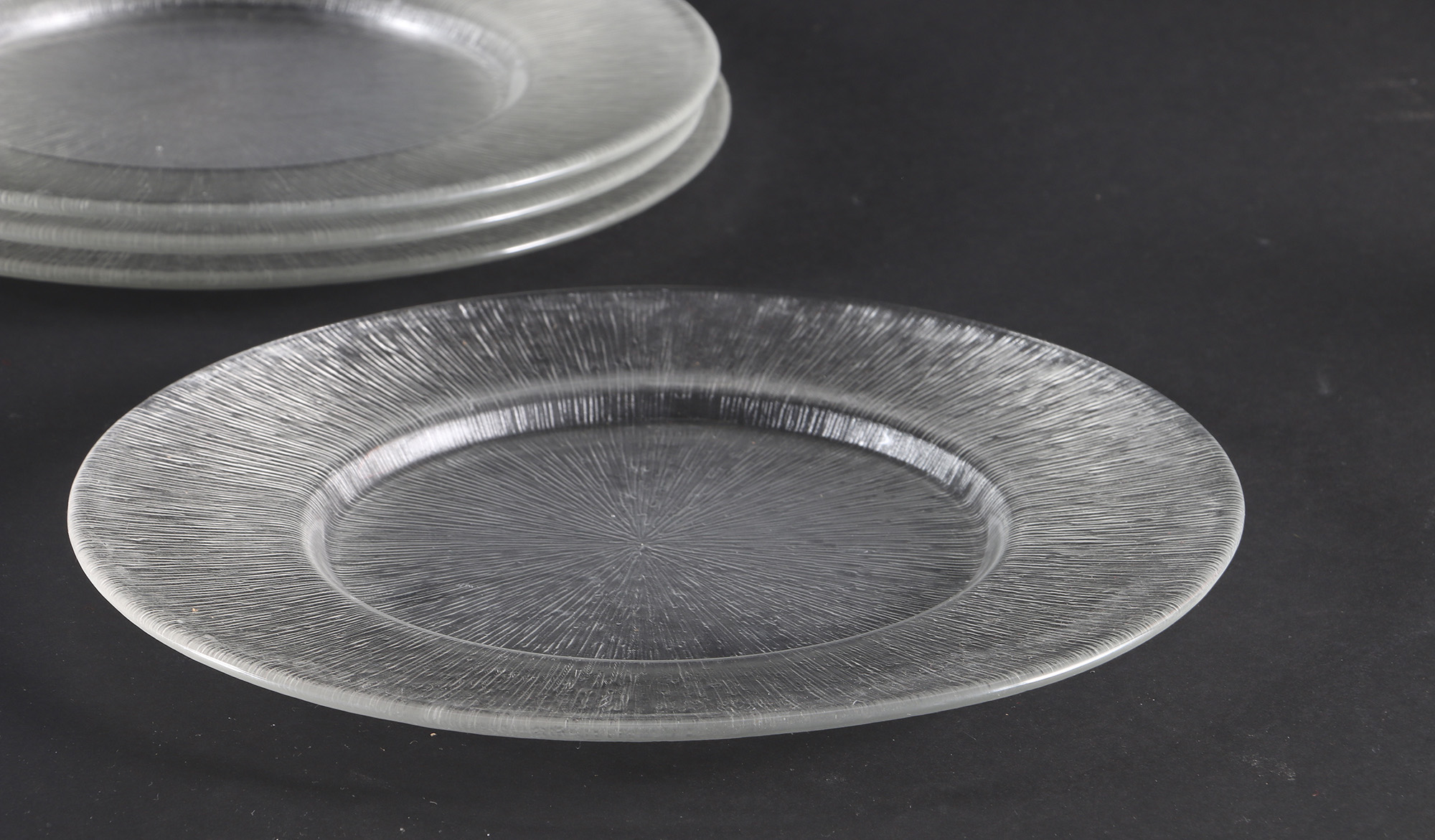 Reeded Glass Dish Set
