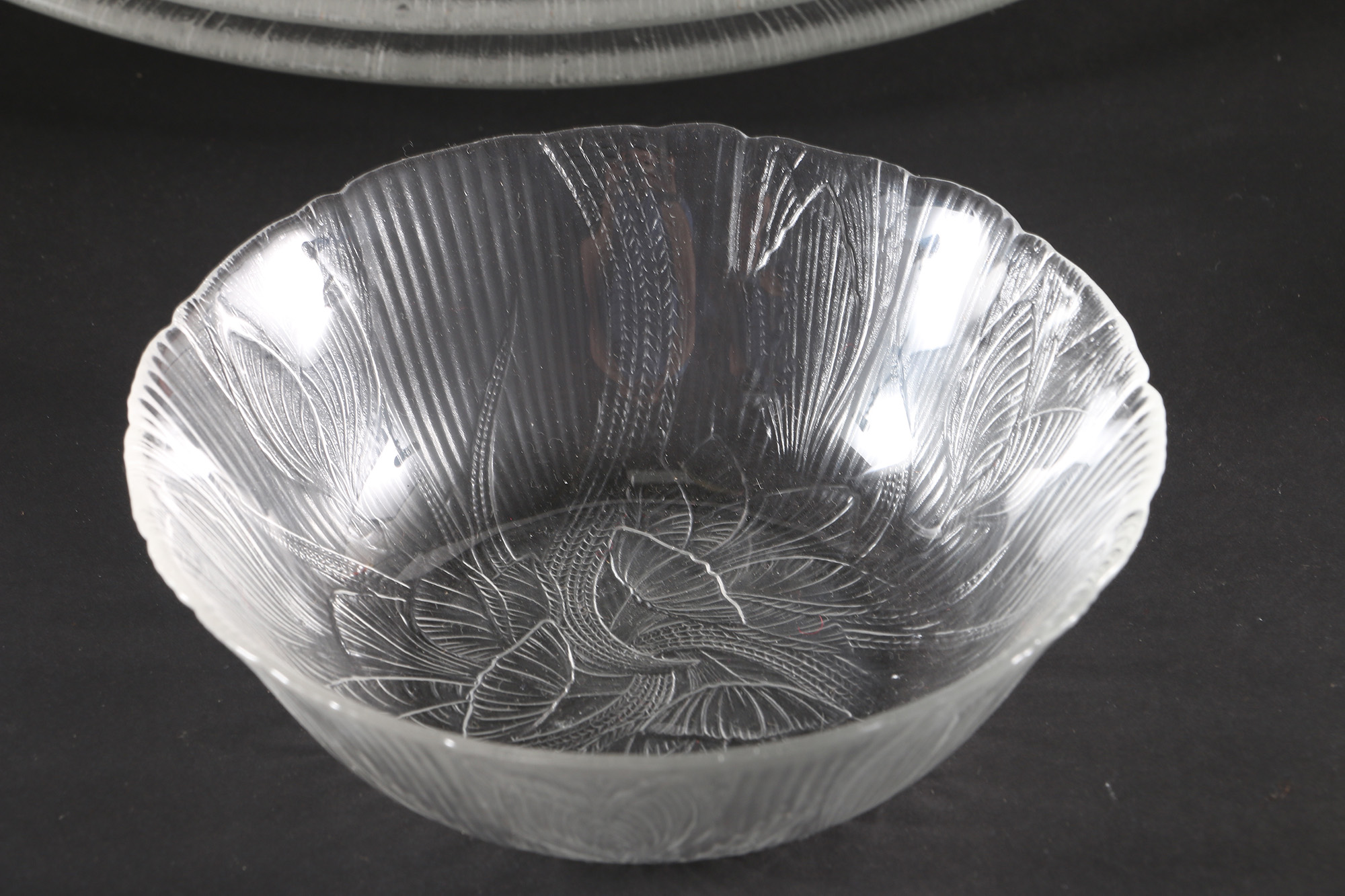 Reeded Glass Dish Set