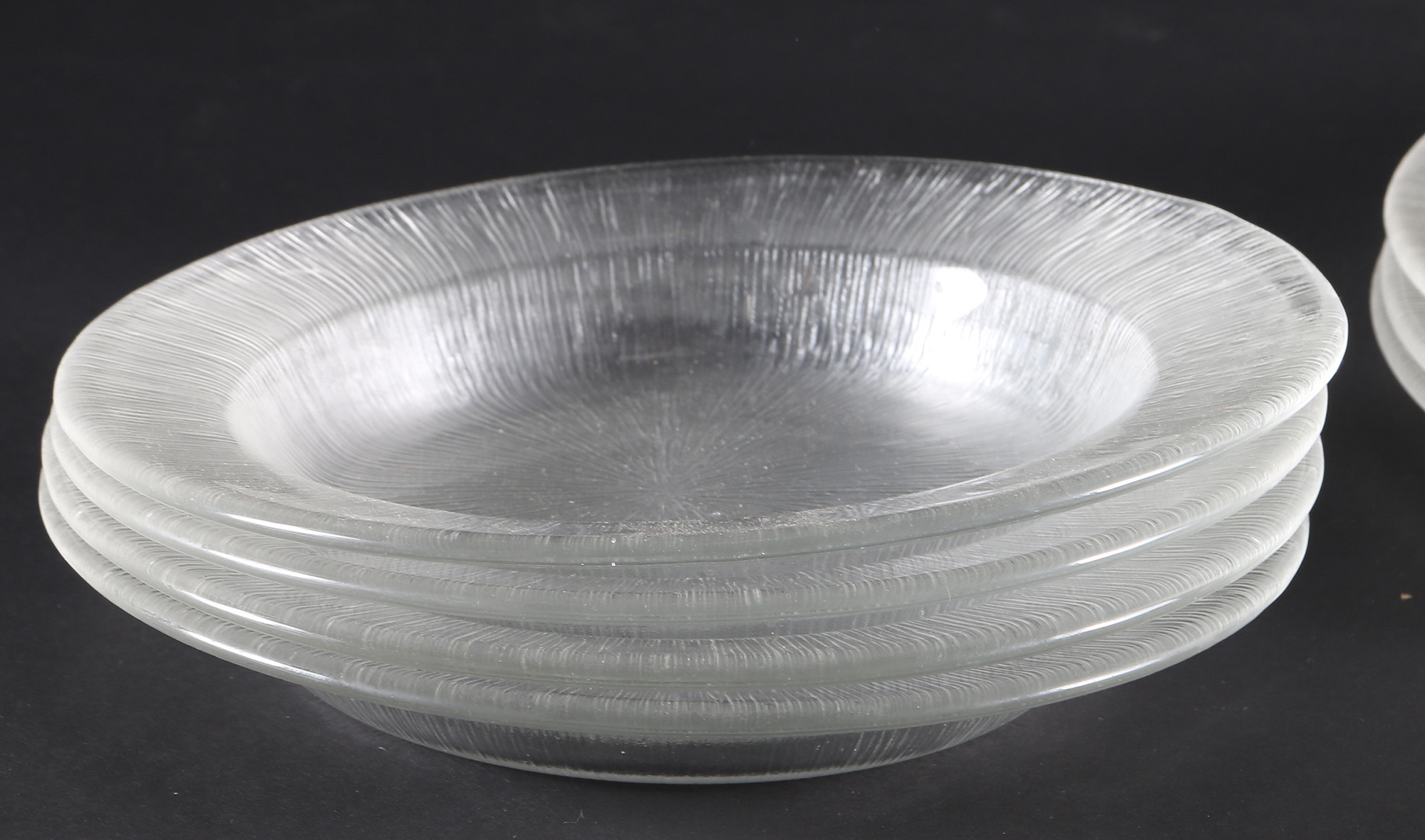 Reeded Glass Dish Set