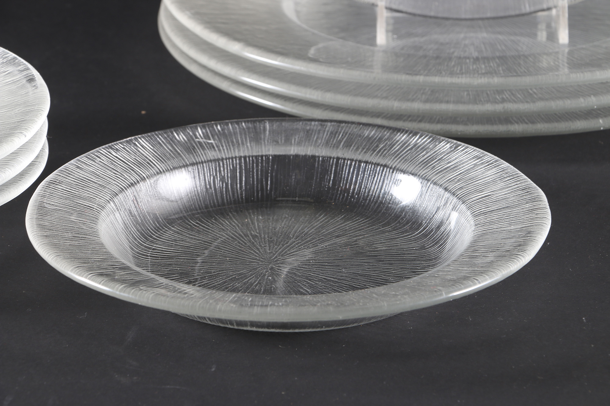 Reeded Glass Dish Set
