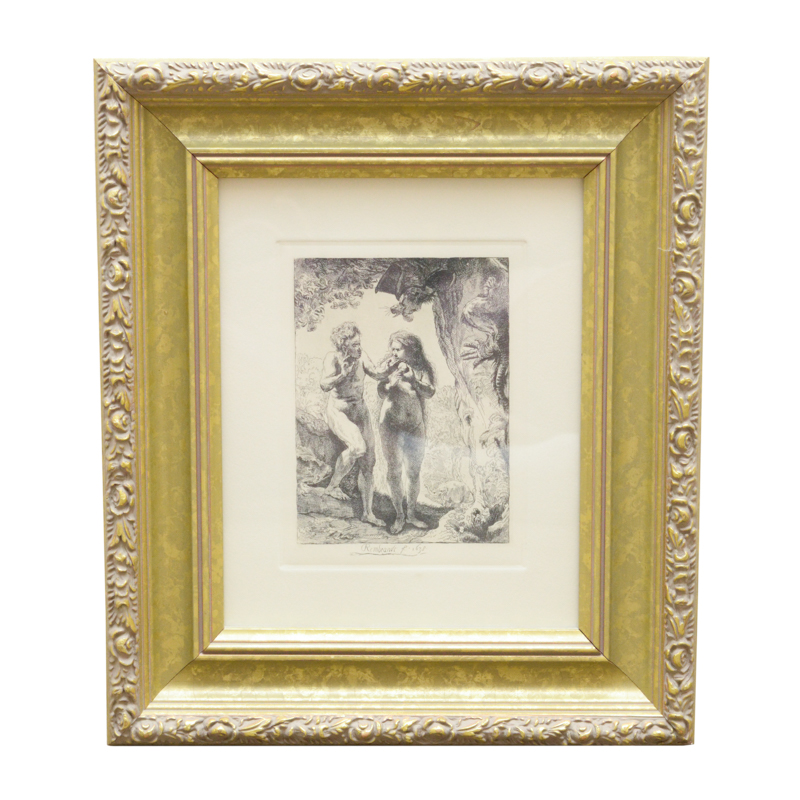 Amand Durand Restrike Etching After Rembrandt "Adam and Eve"