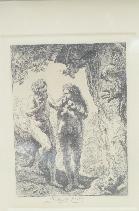 Amand Durand Restrike Etching After Rembrandt "Adam and Eve"