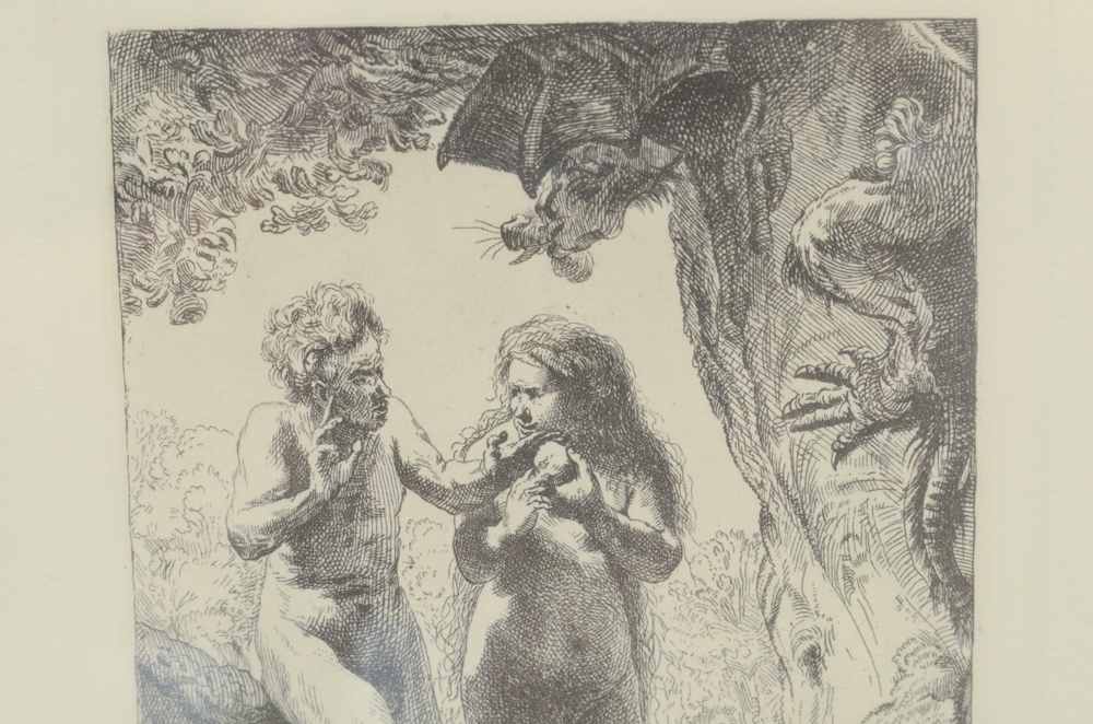 Amand Durand Restrike Etching After Rembrandt "Adam and Eve"