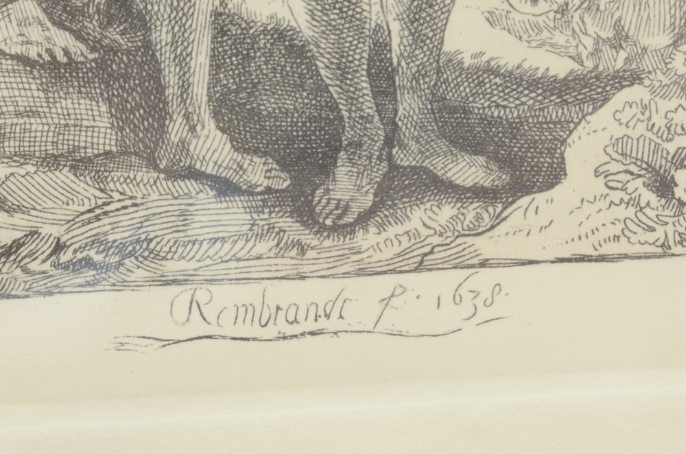 Amand Durand Restrike Etching After Rembrandt "Adam and Eve"