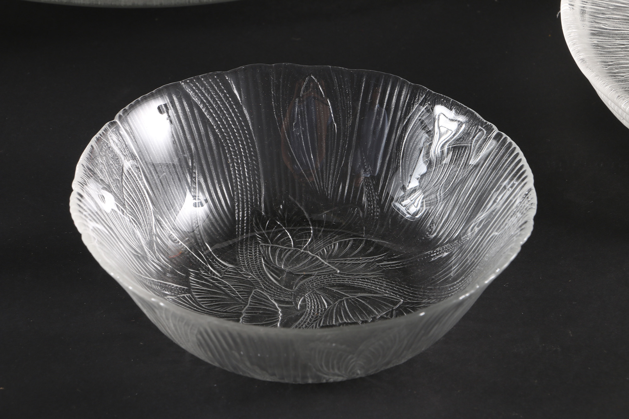 Reeded Glass Dish Set