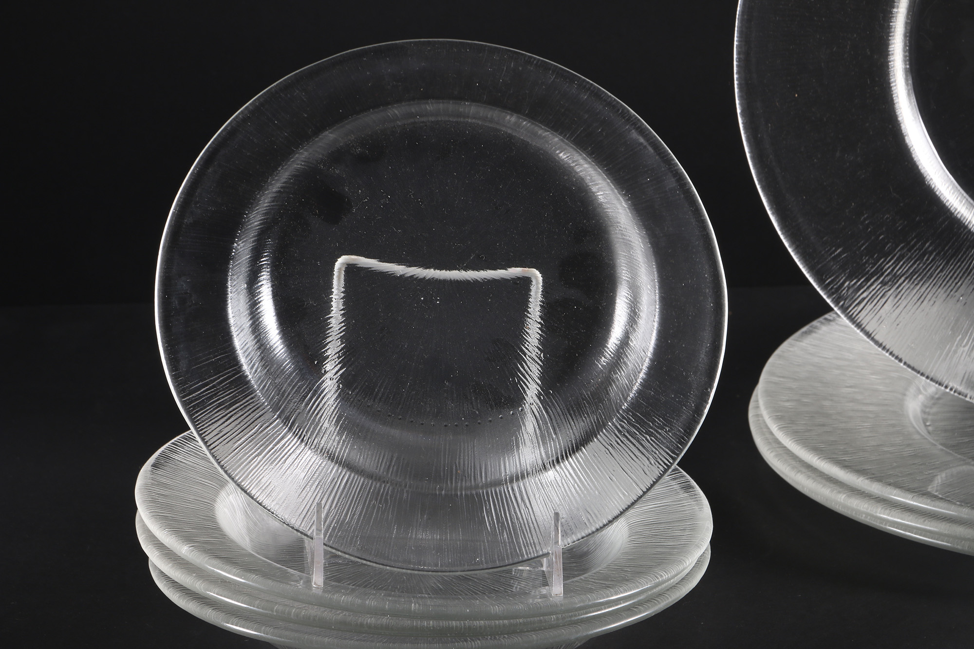 Reeded Glass Dish Set