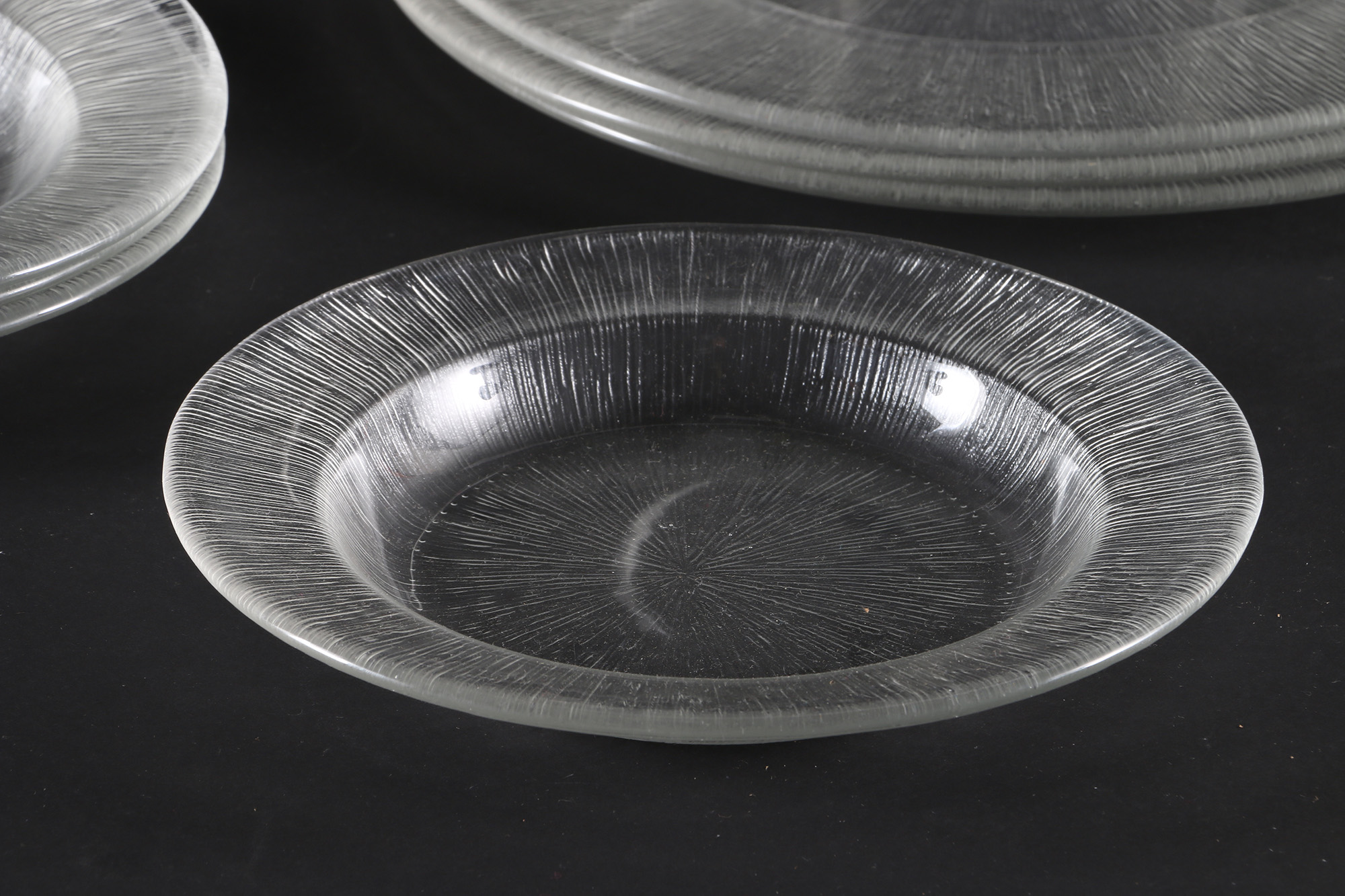 Reeded Glass Dish Set