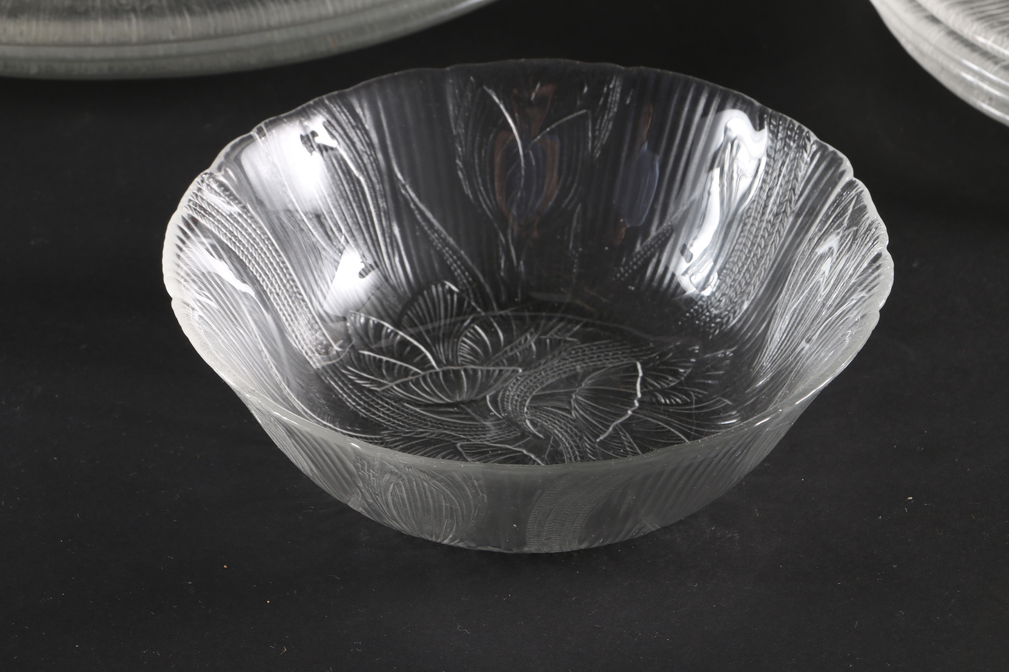 Reeded Glass Dish Set