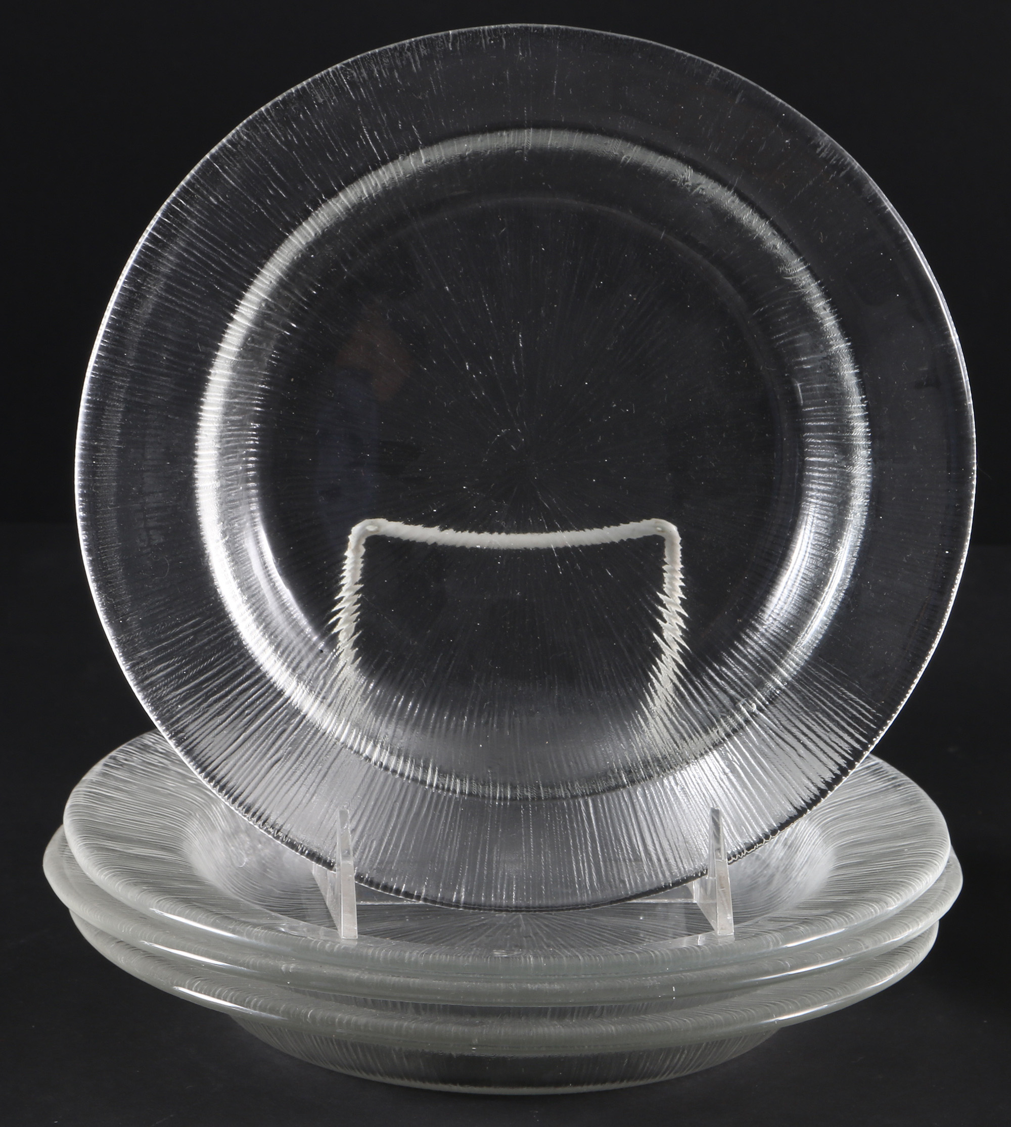 Reeded Glass Dish Set