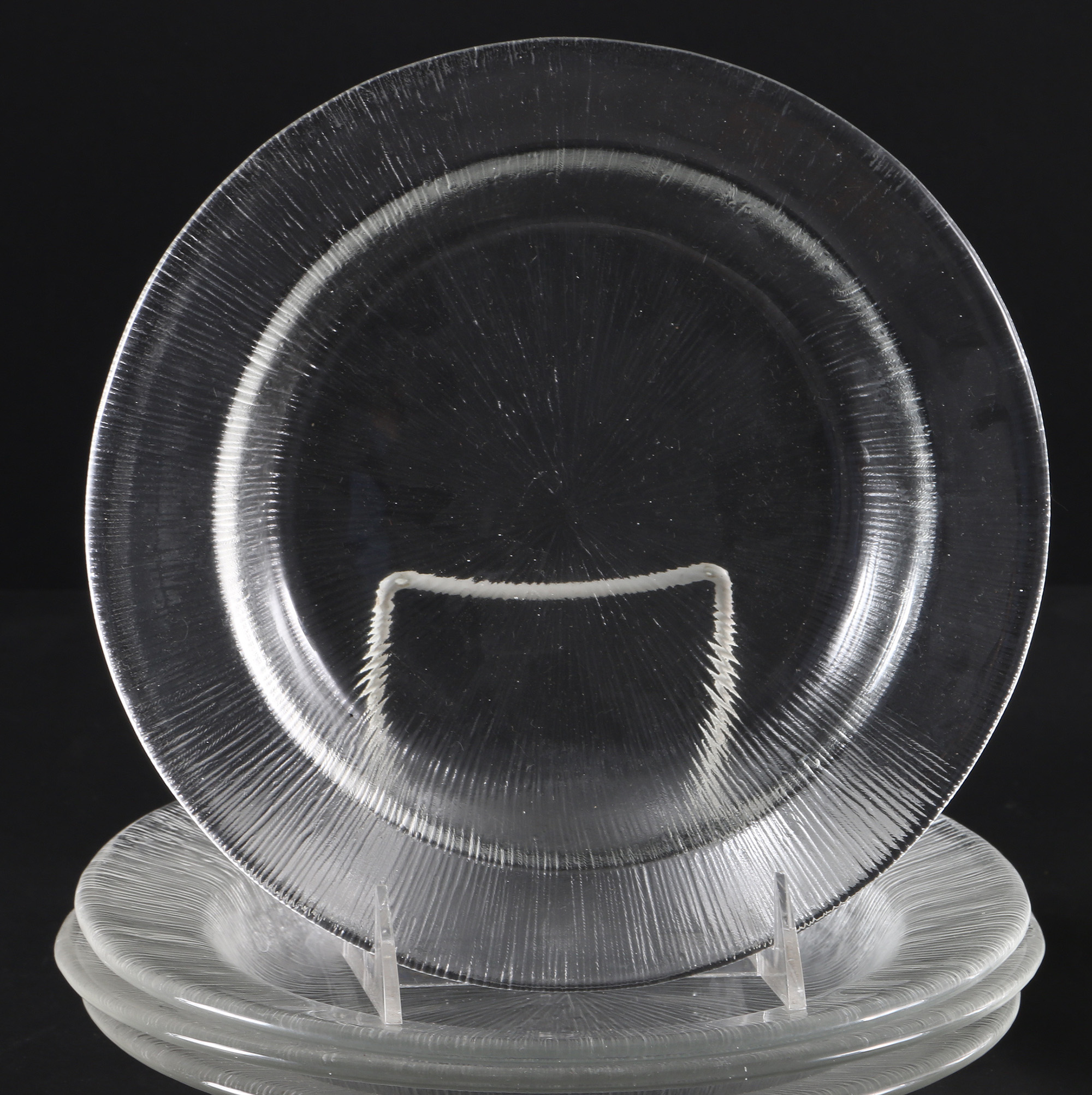 Reeded Glass Dish Set