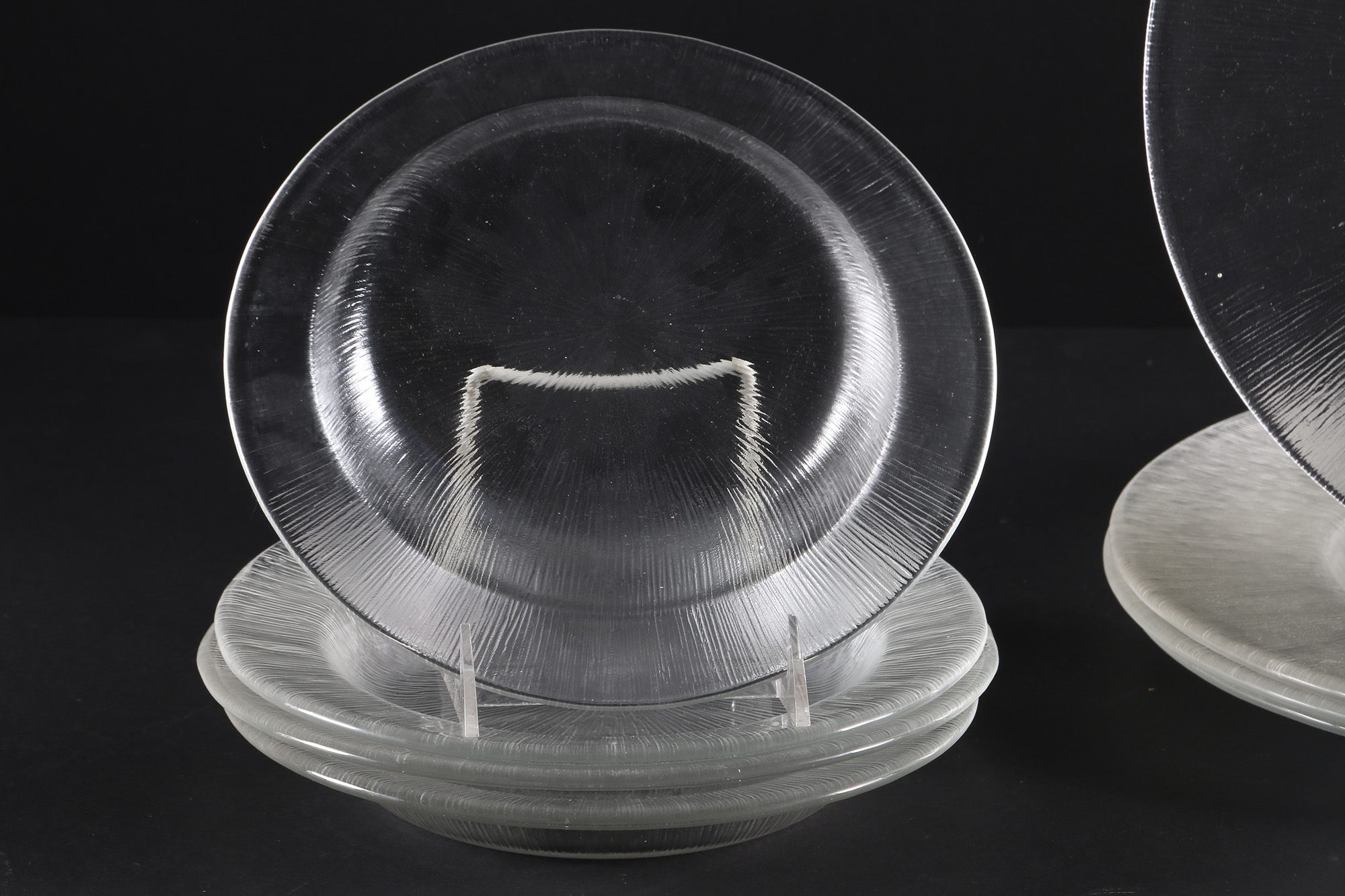 Reeded Glass Dish Set
