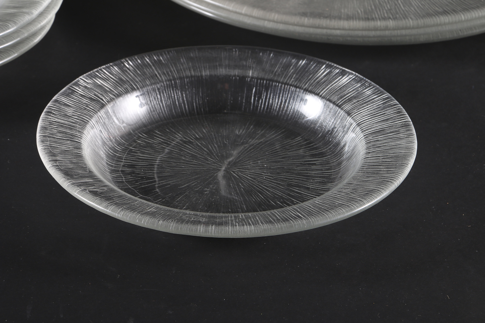 Reeded Glass Dish Set