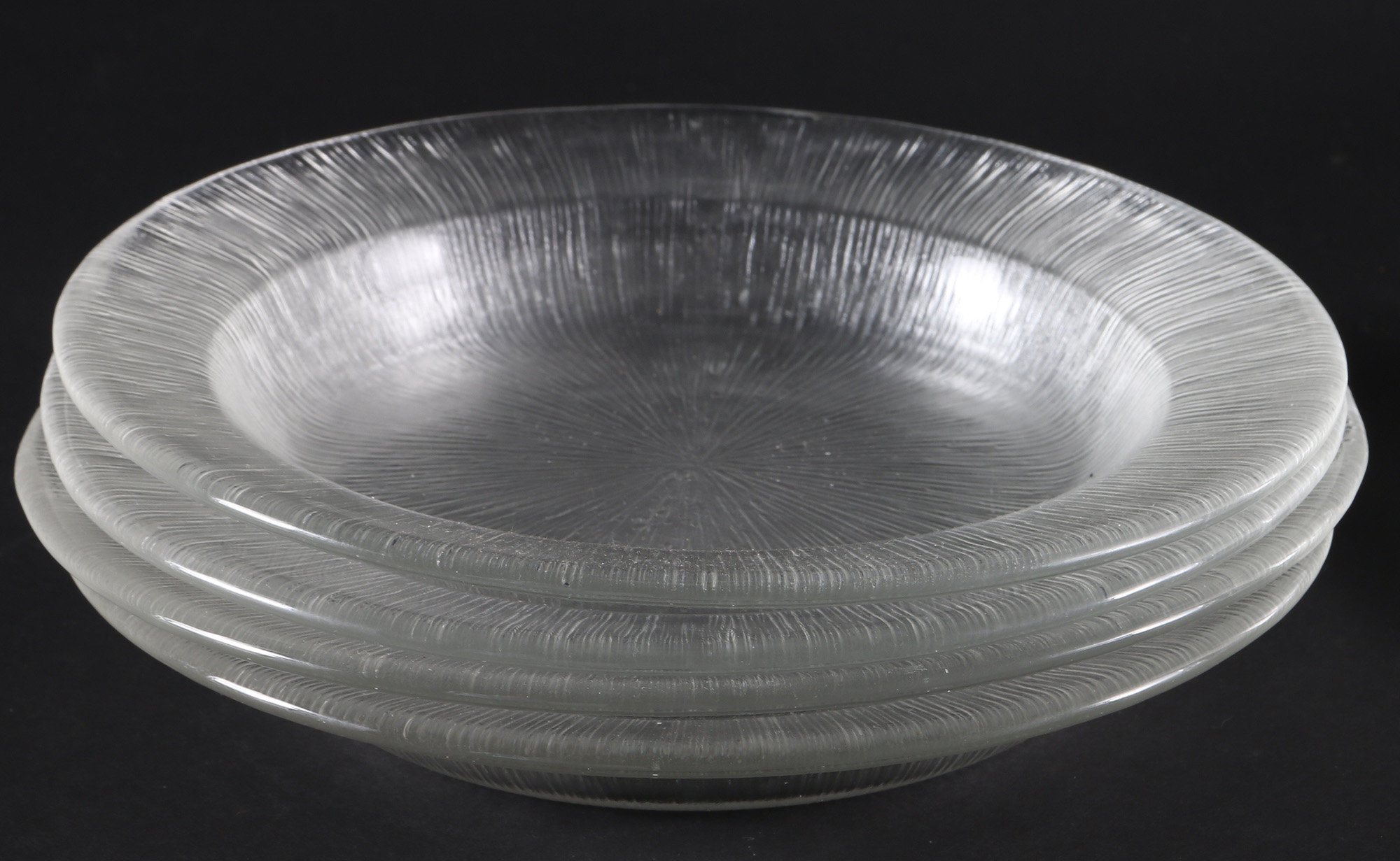 Reeded Glass Dish Set
