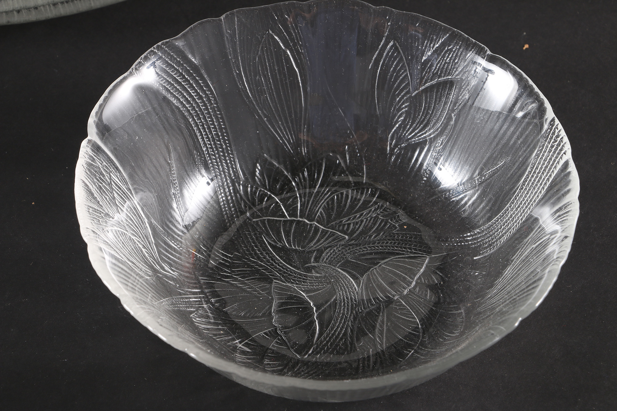 Reeded Glass Dish Set