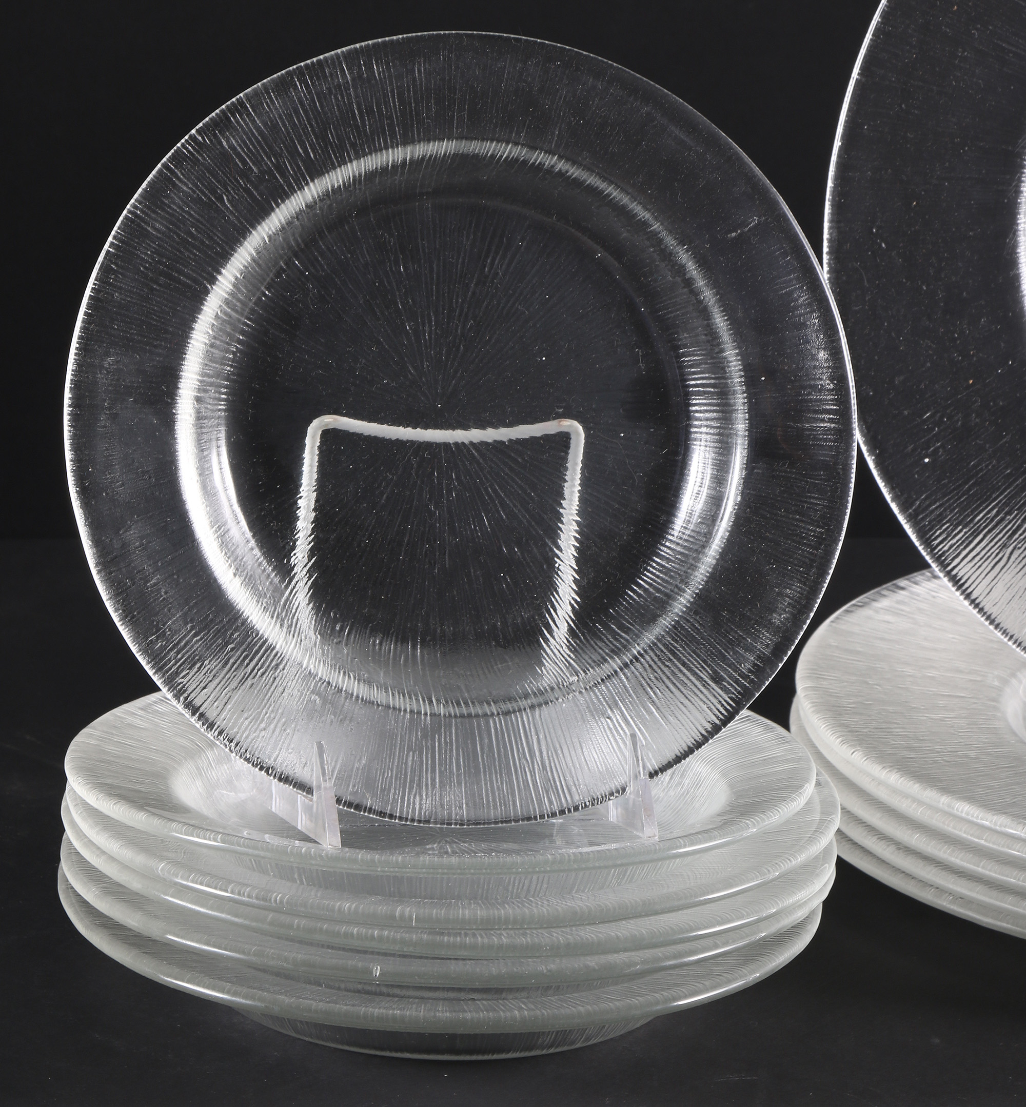 Reeded Glass Dish Set