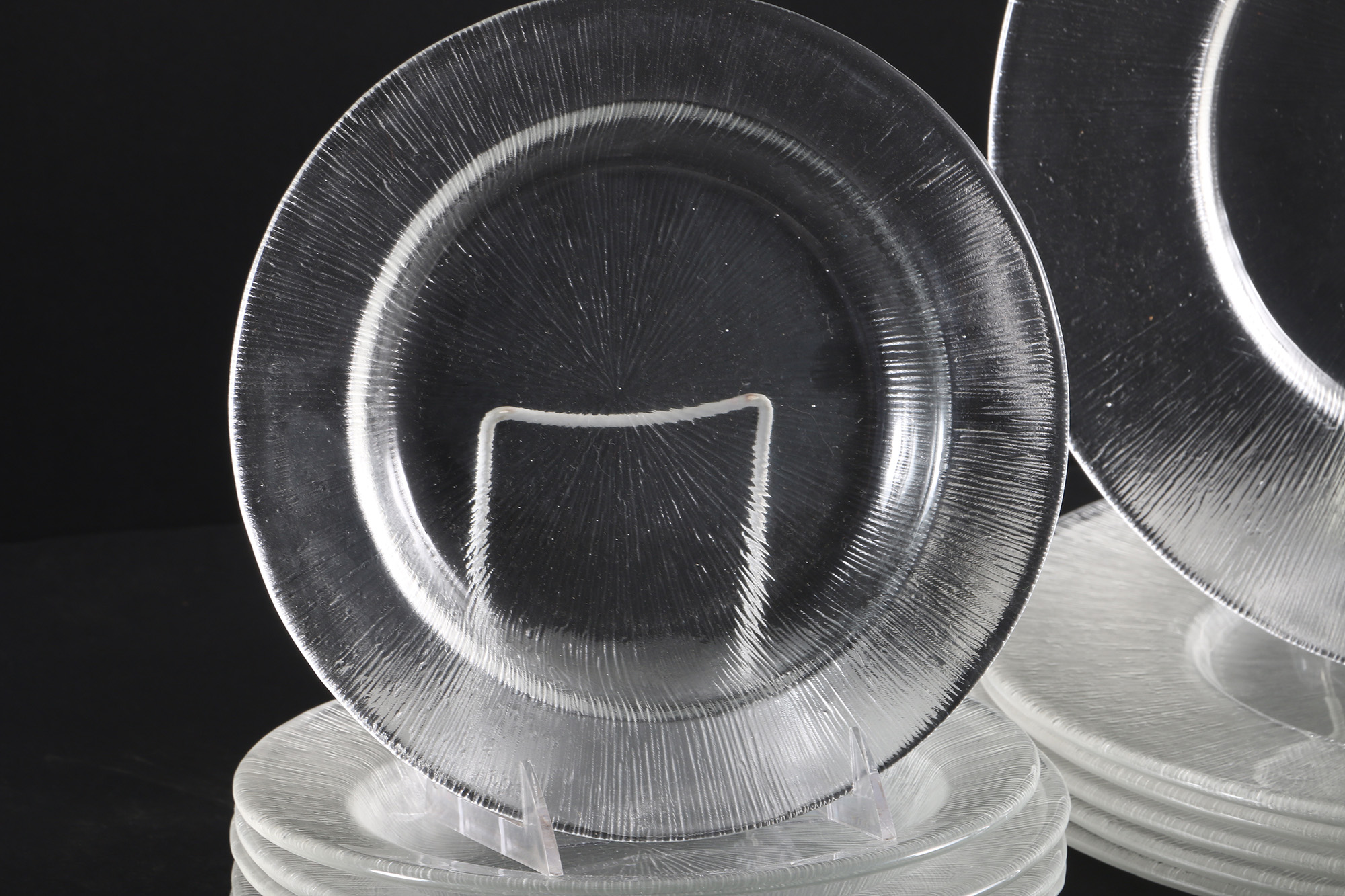 Reeded Glass Dish Set