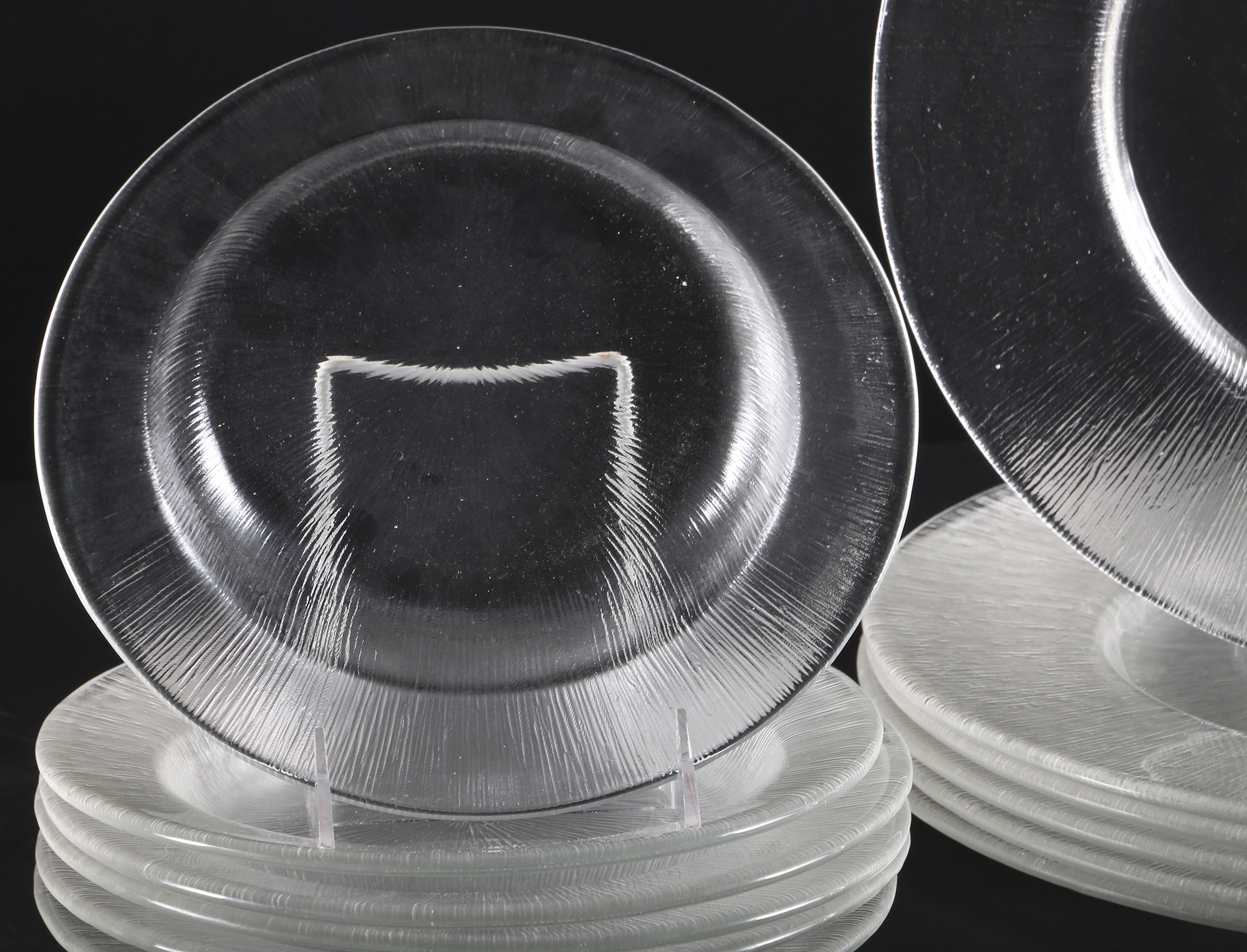 Reeded Glass Dish Set