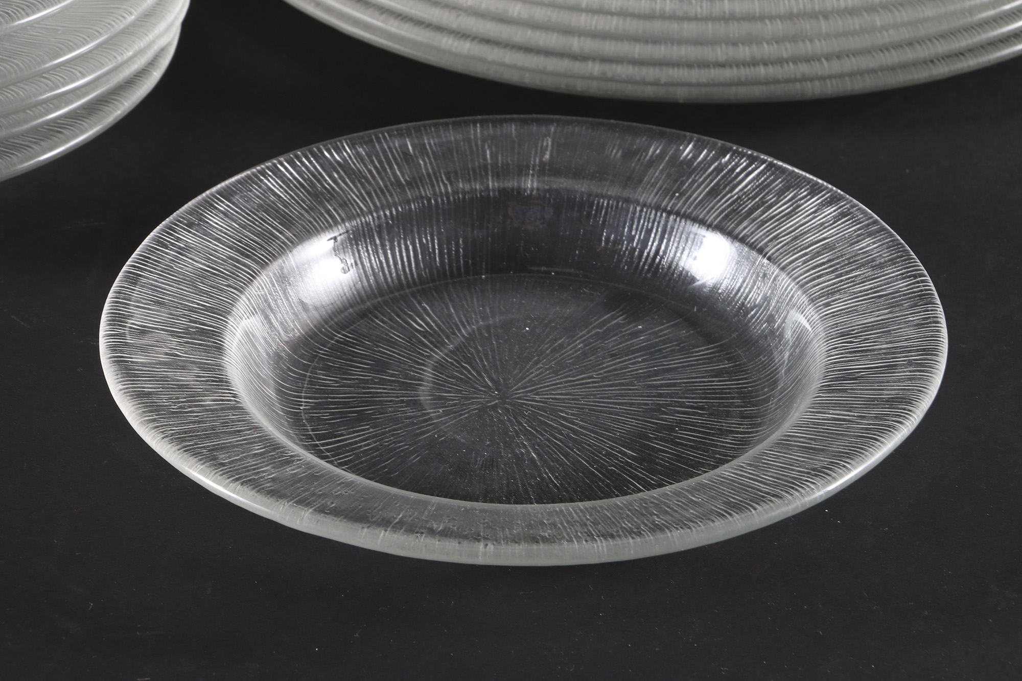 Reeded Glass Dish Set