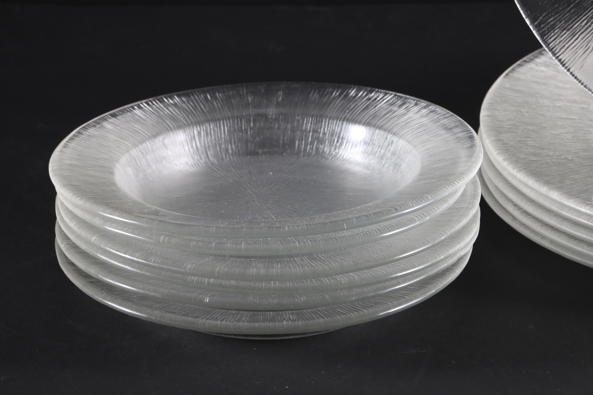 Reeded Glass Dish Set