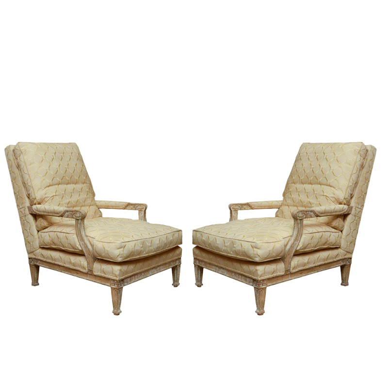 Pair of Louis XV Style Lounge Chairs