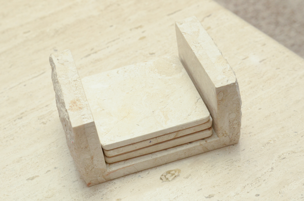 Metal and Stone Coffee Table
