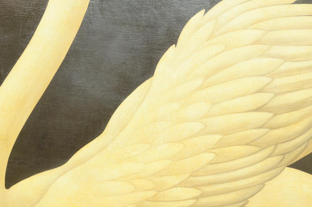 William Skilling Oil Painting on Canvas of a Swan