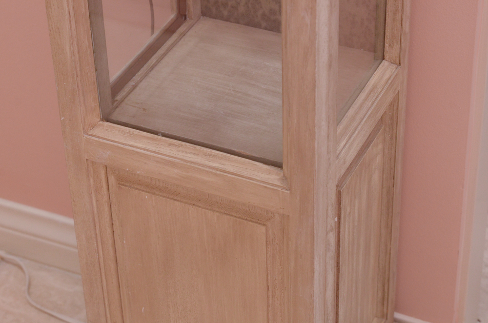 Slim Wooden Display Case With Interior Lighting