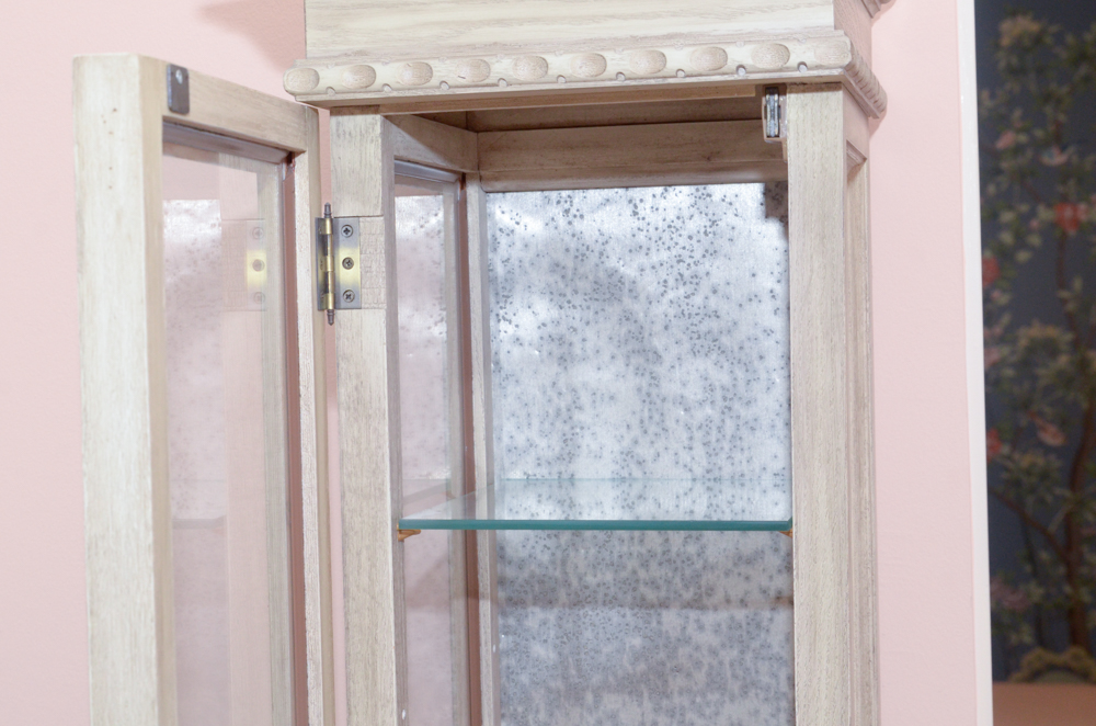 Slim Wooden Display Case With Interior Lighting