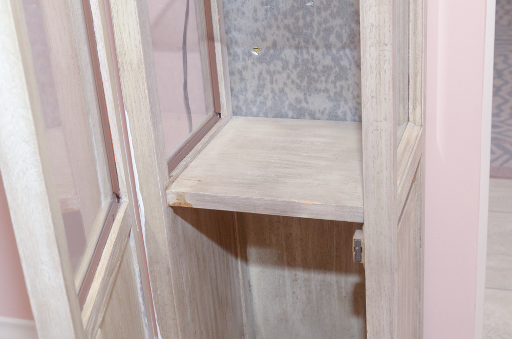 Slim Wooden Display Case With Interior Lighting