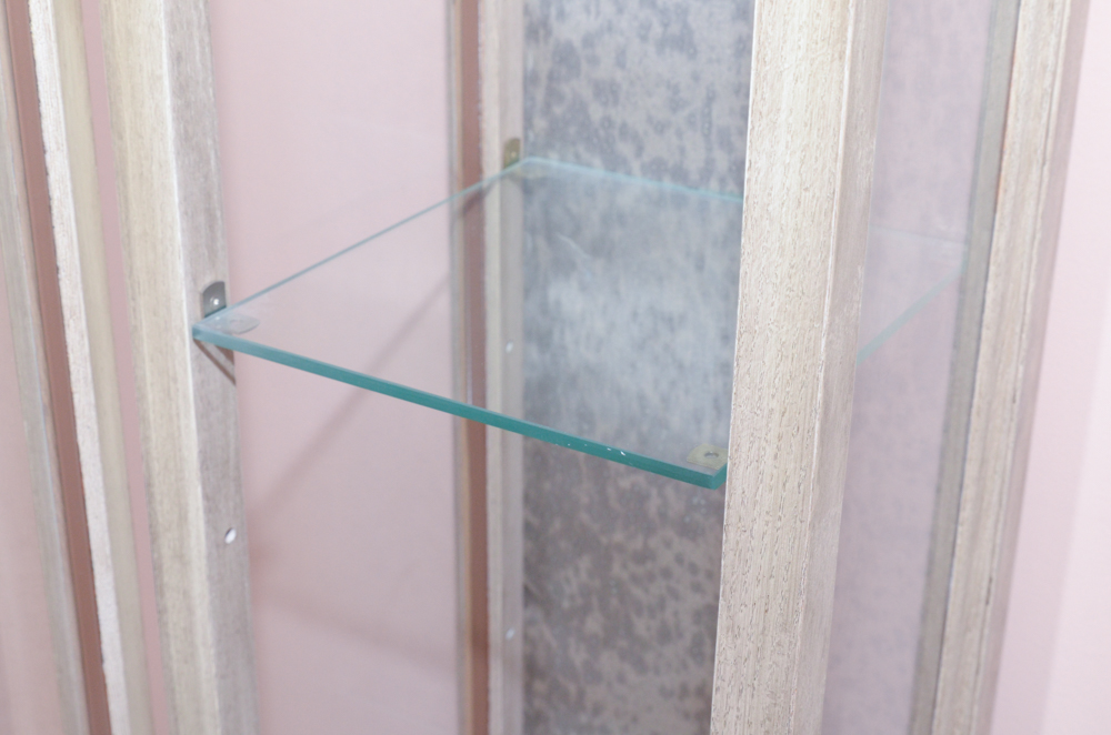 Slim Wooden Display Case With Interior Lighting