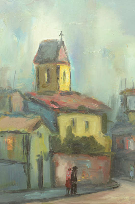 Oil Painting on Canvas of a City Street