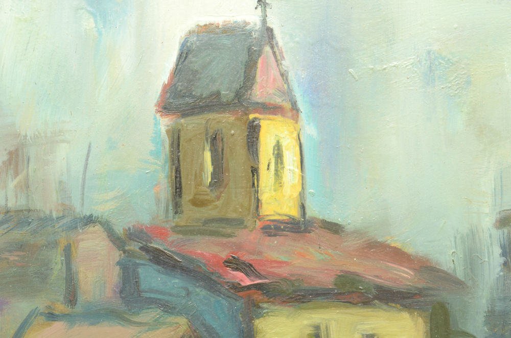 Oil Painting on Canvas of a City Street