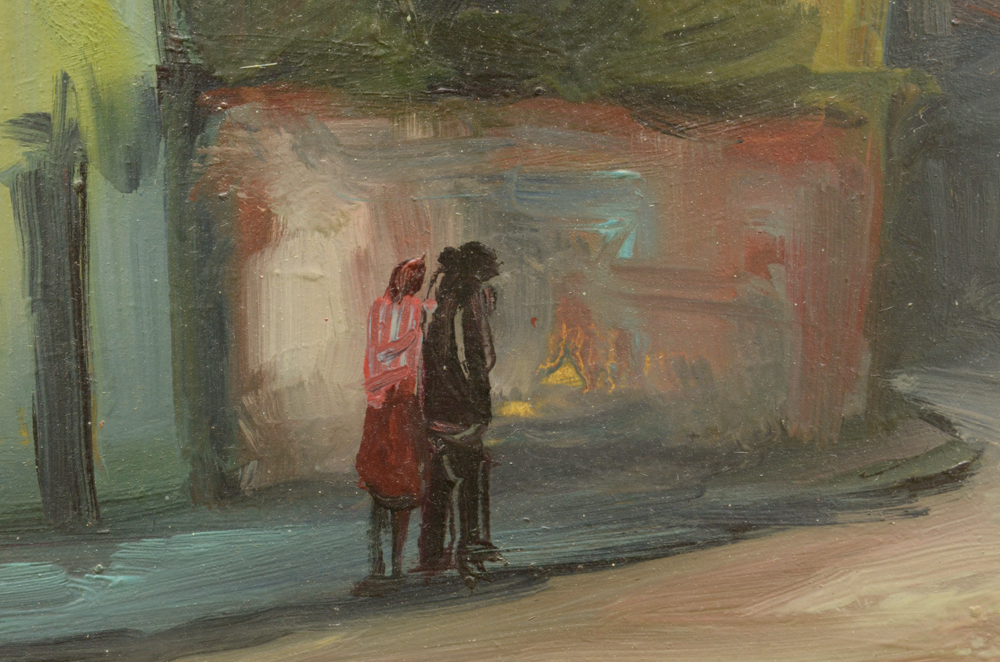 Oil Painting on Canvas of a City Street