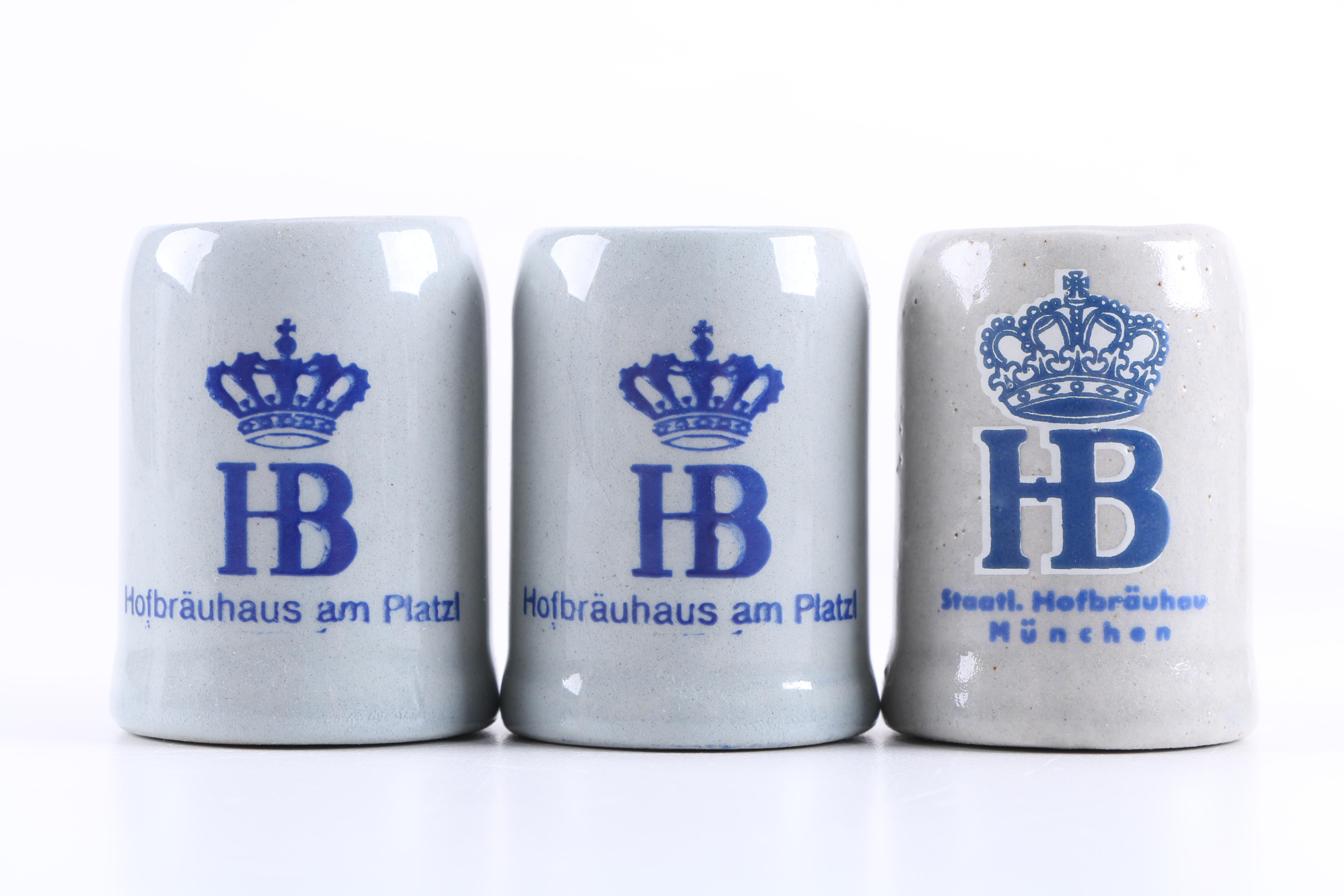 Stoneware Beer Steins Featuring Hofbräuhaus