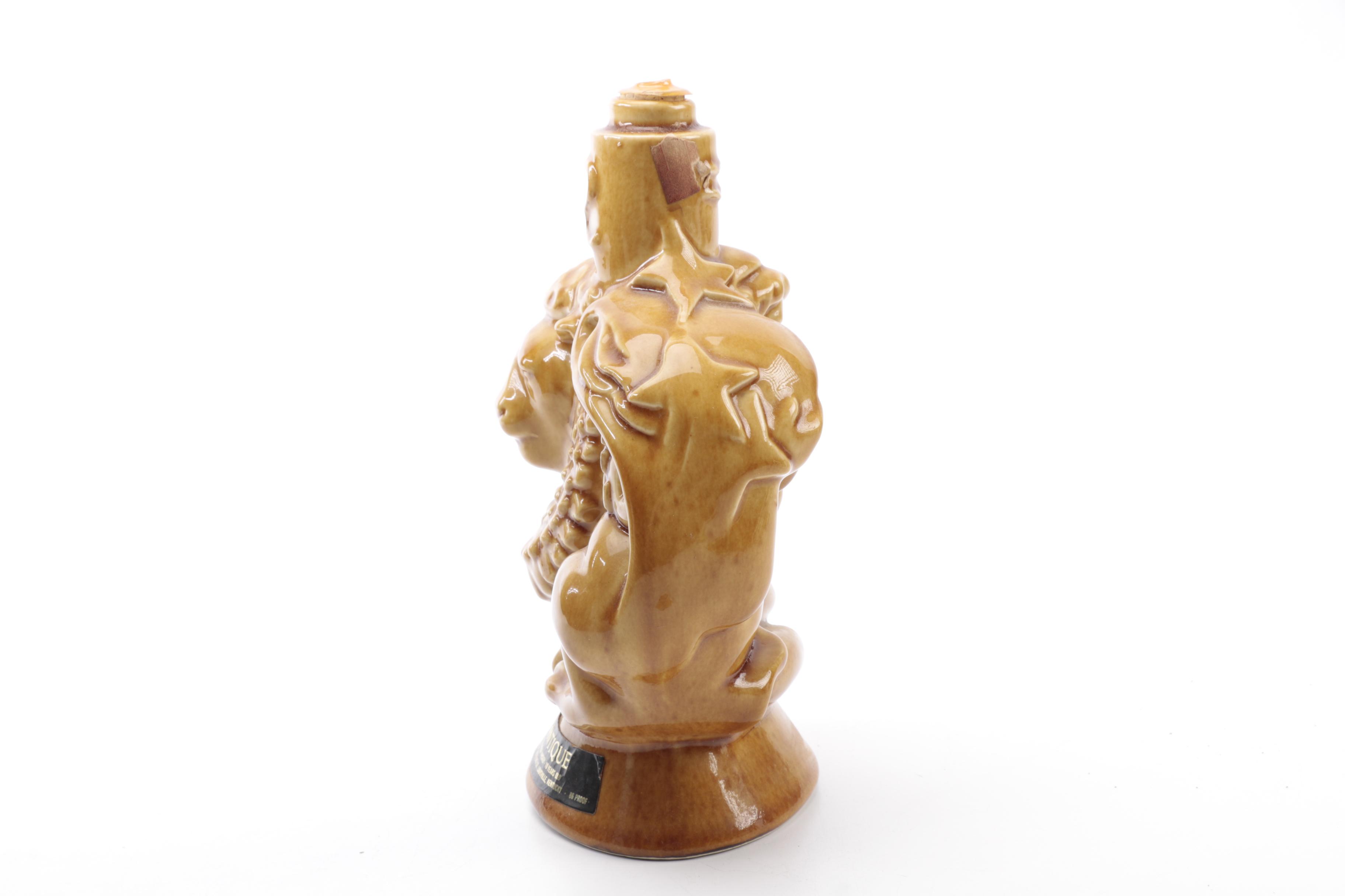 1970s Rare Antique "Zodiac Series" Leo/Aquarius Ceramic Decanter