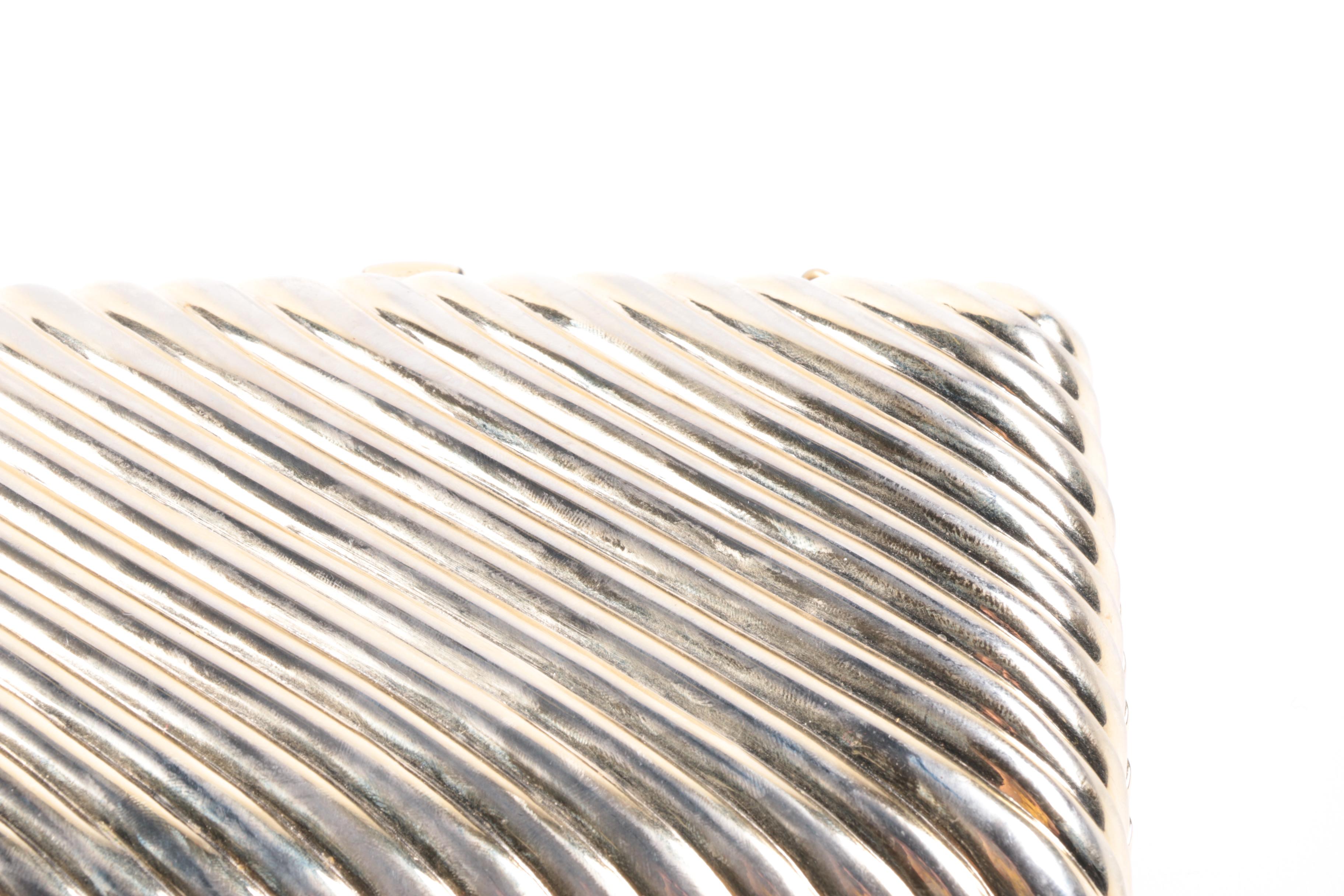 Judith Leiber Gold Tone Hard Shell Evening Bag