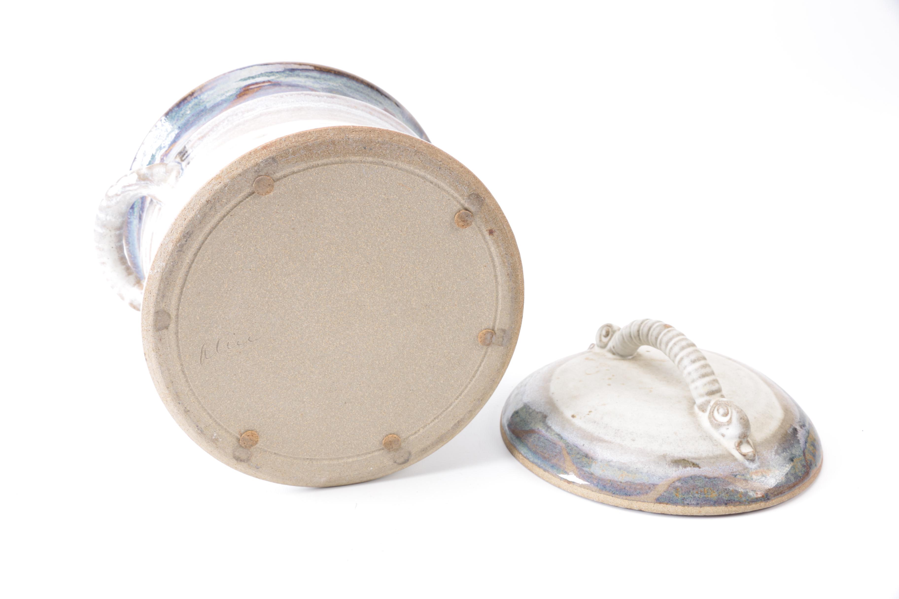 Tall Hand Thrown Stoneware Tureen With Ladle