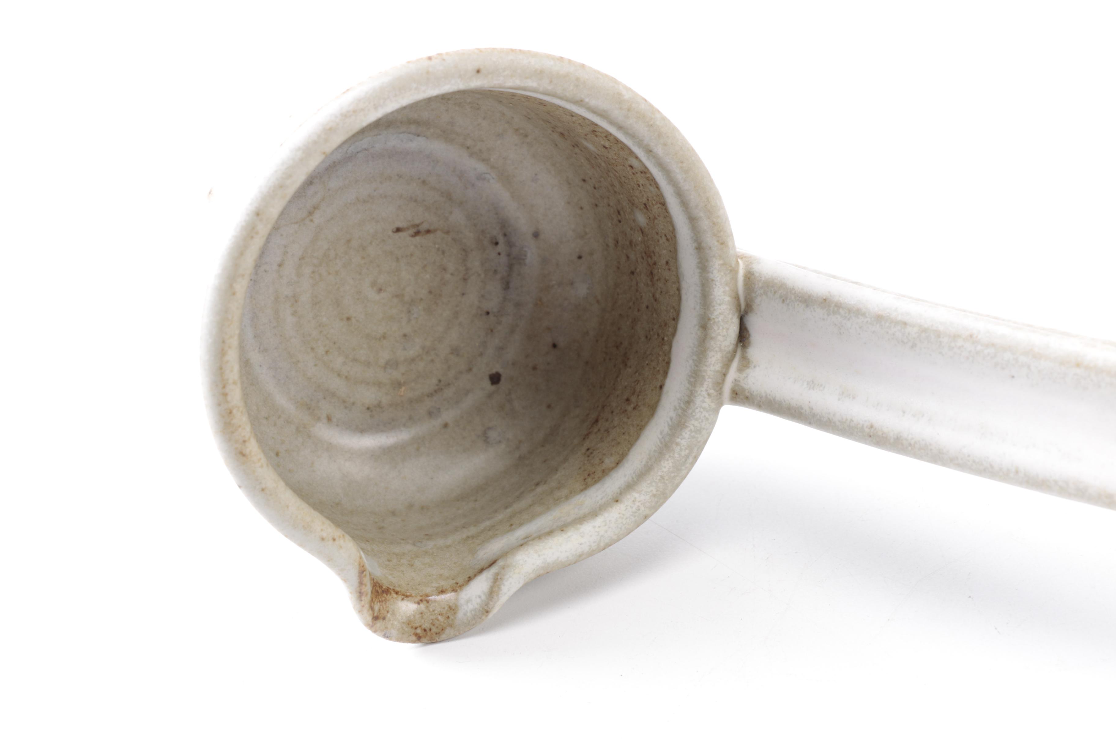 Tall Hand Thrown Stoneware Tureen With Ladle